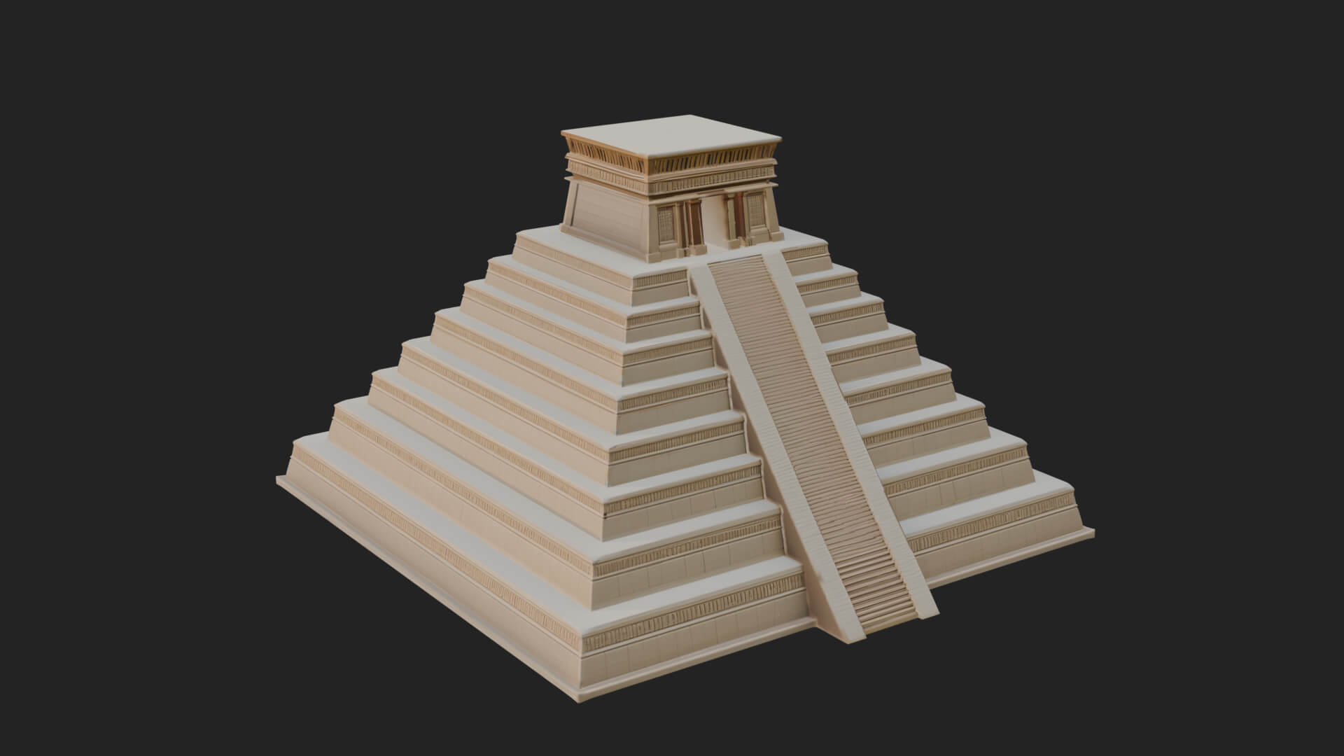 Step Pyramid Temple Design 18 3D Print Model 3D Model