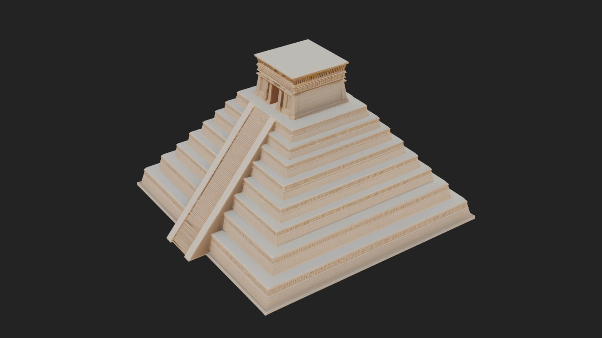 Step Pyramid Temple Design 18 3D Print Model 3D Model