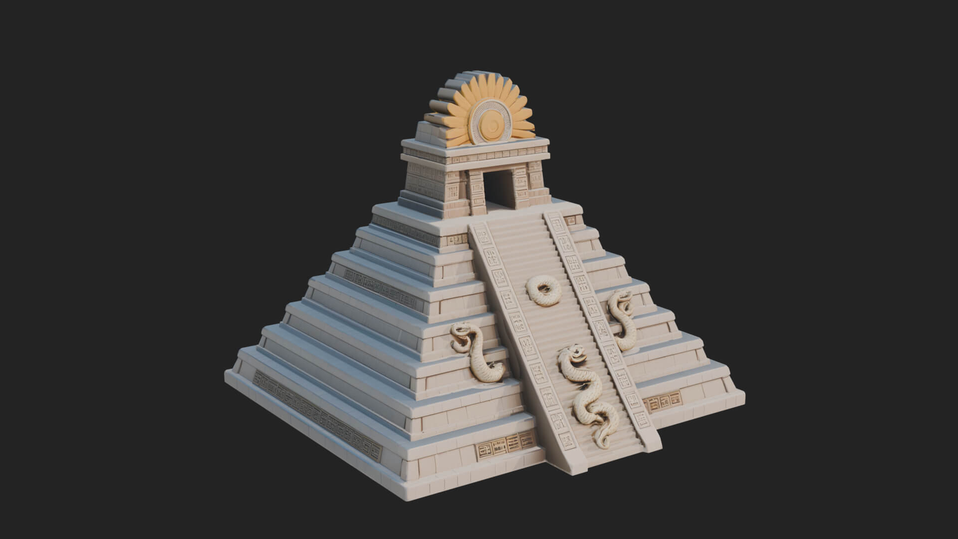 Step Pyramid Temple Design 19 3D Print Model 3D Model
