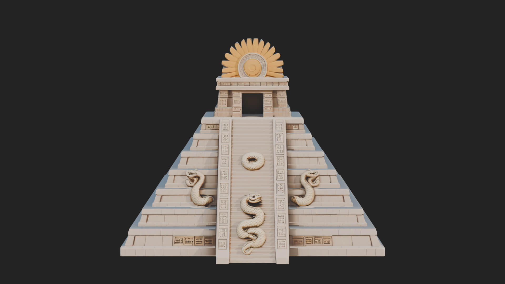Step Pyramid Temple Design 19 3D Print Model 3D Model
