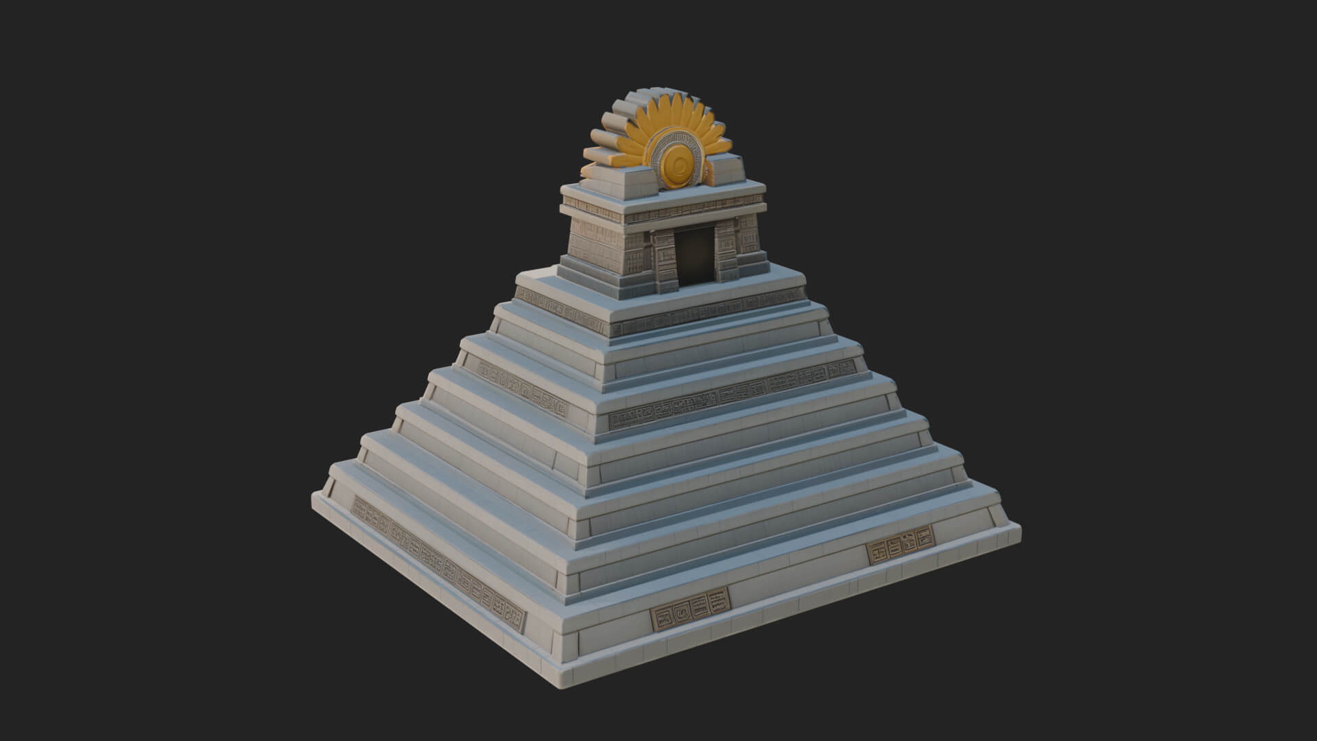 Step Pyramid Temple Design 19 3D Print Model 3D Model