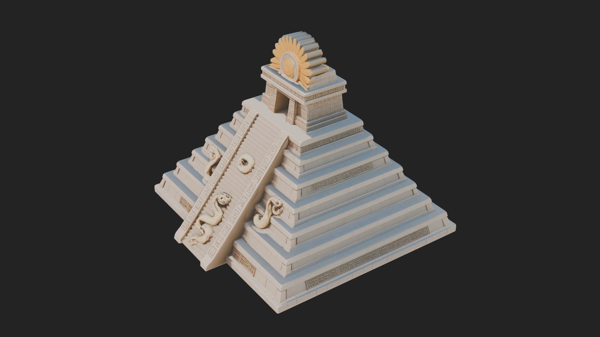 Step Pyramid Temple Design 19 3D Print Model 3D Model