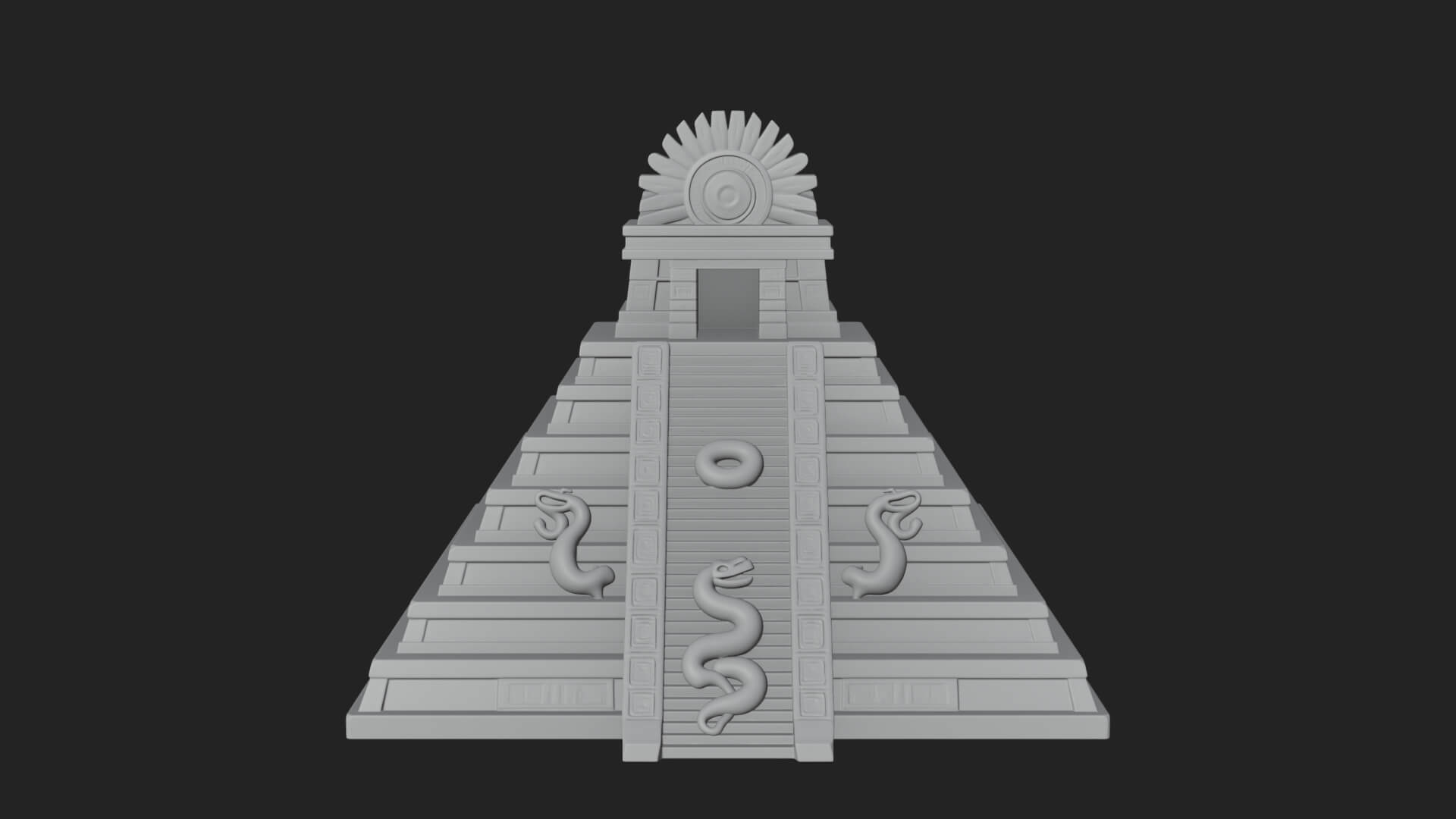 Step Pyramid Temple Design 19 3D Print Model 3D Model