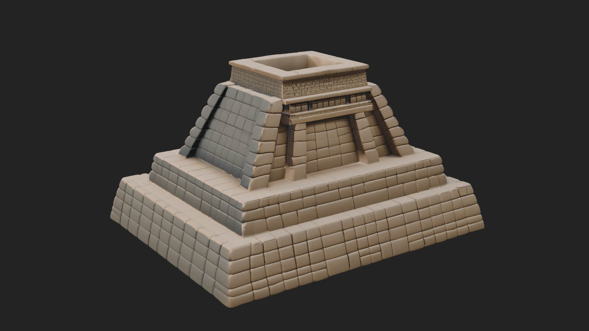 Step Pyramid Temple Design 23 3D Print Model 3D Model