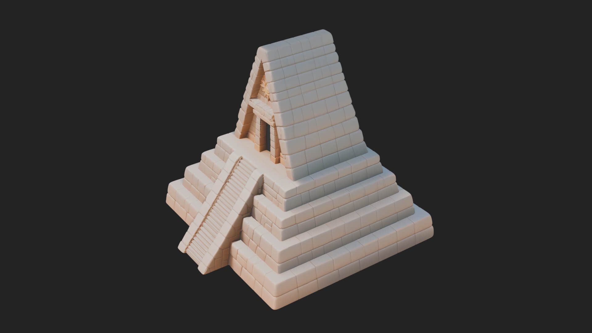 Step Pyramid Temple Design 25 3D Print Model 3D Model