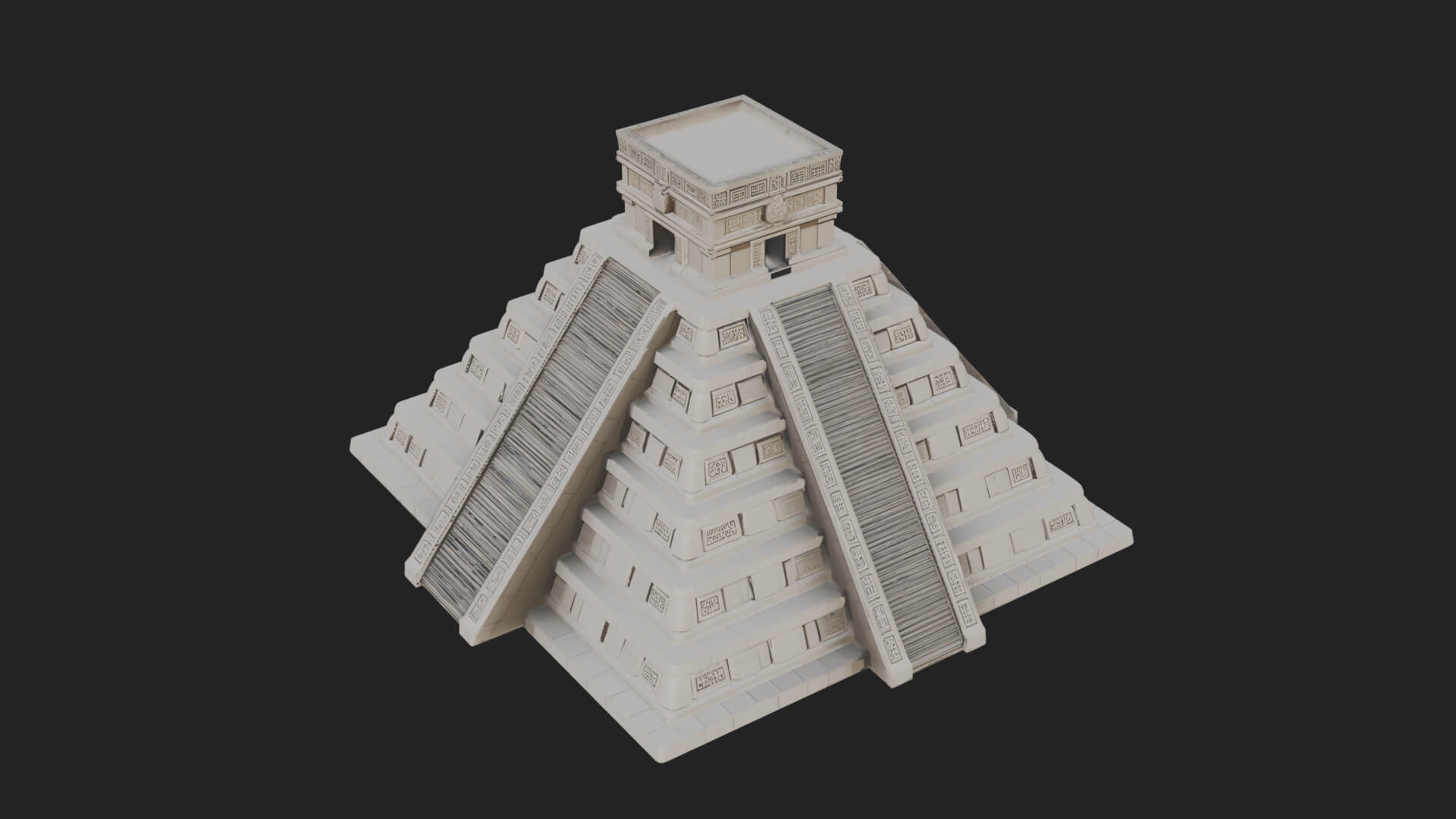 Step Pyramid Temple Design 28 3D Print Model 3D Model