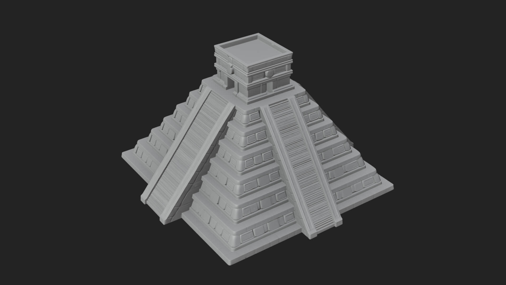 Step Pyramid Temple Design 28 3D Print Model 3D Model