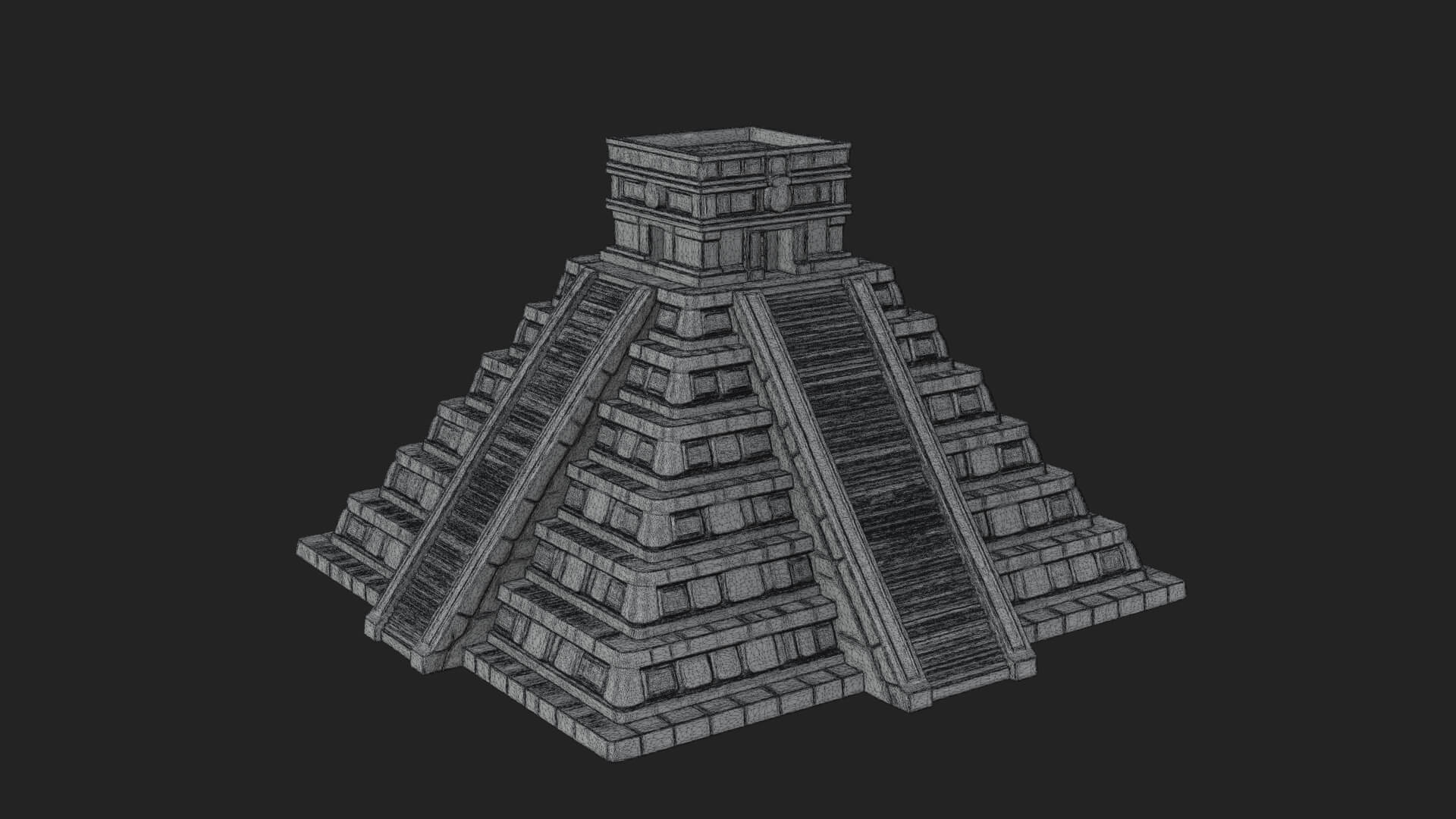 Step Pyramid Temple Design 28 3D Print Model 3D Model