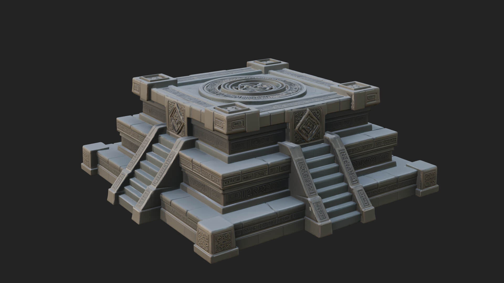 Step Pyramid Temple Design 32 3D Print Model 3D Model