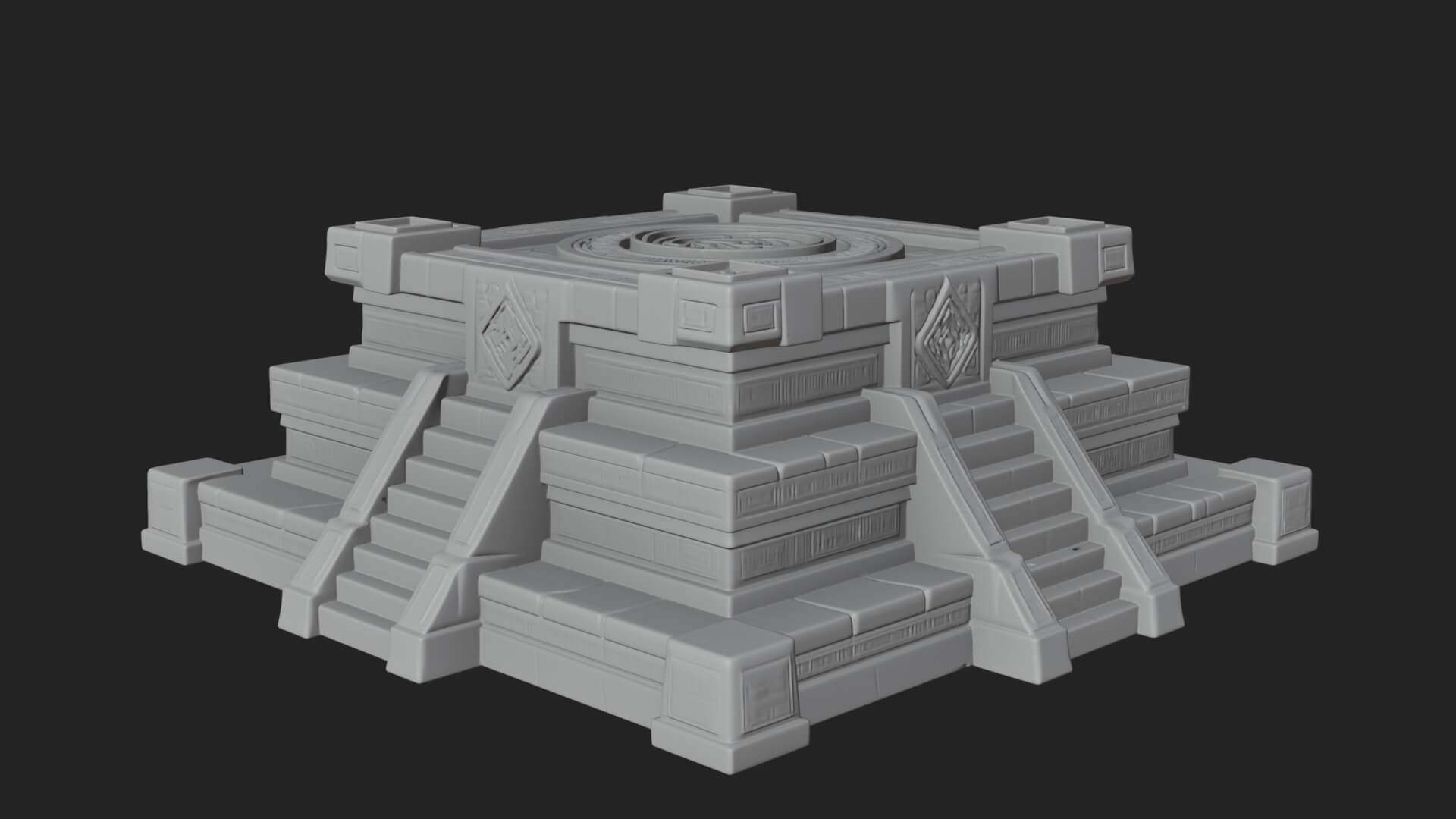 Step Pyramid Temple Design 32 3D Print Model 3D Model