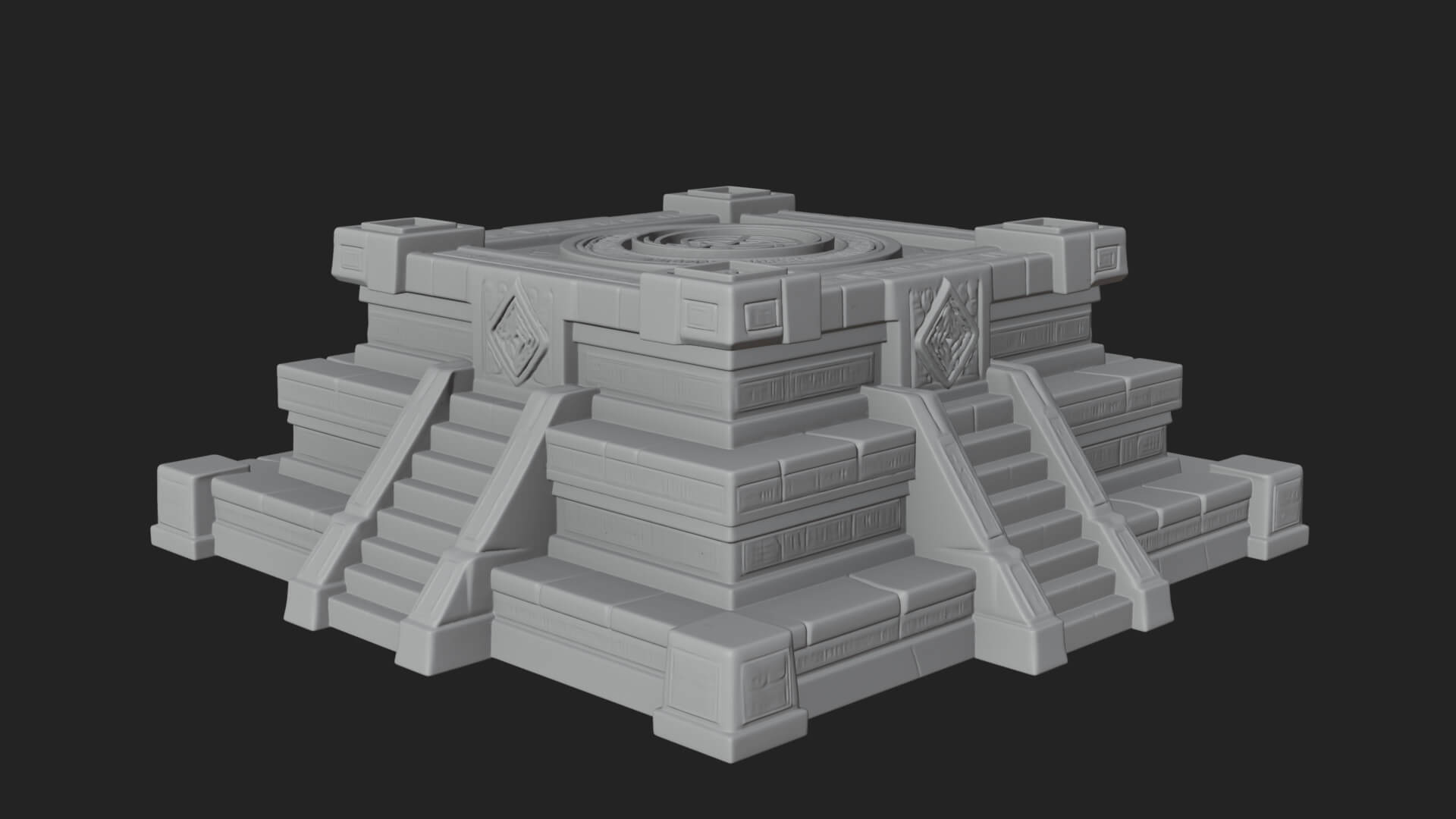 Step Pyramid Temple Design 32 3D Print Model 3D Model