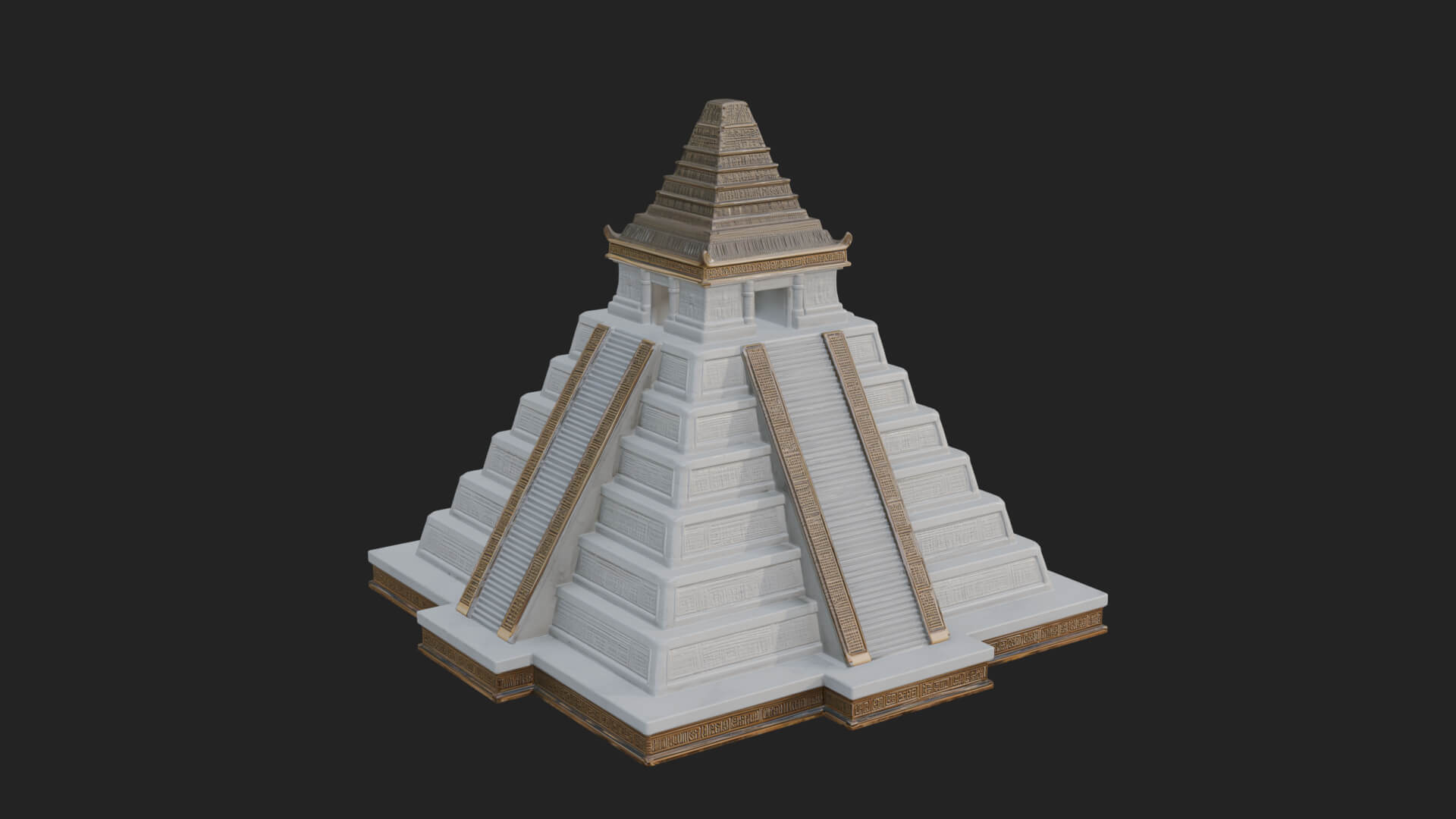 Step Pyramid Temple Design 33 3D Print Model 3D Model