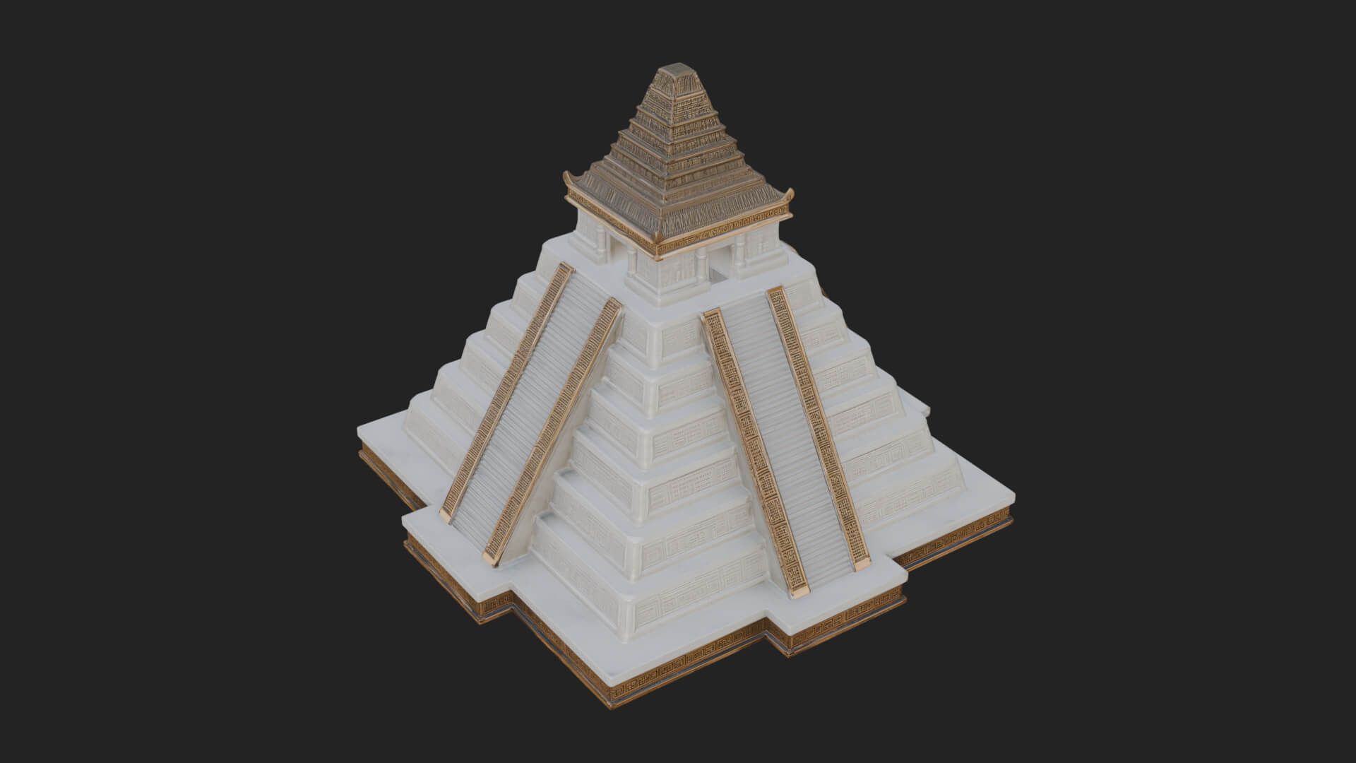 Step Pyramid Temple Design 33 3D Print Model 3D Model