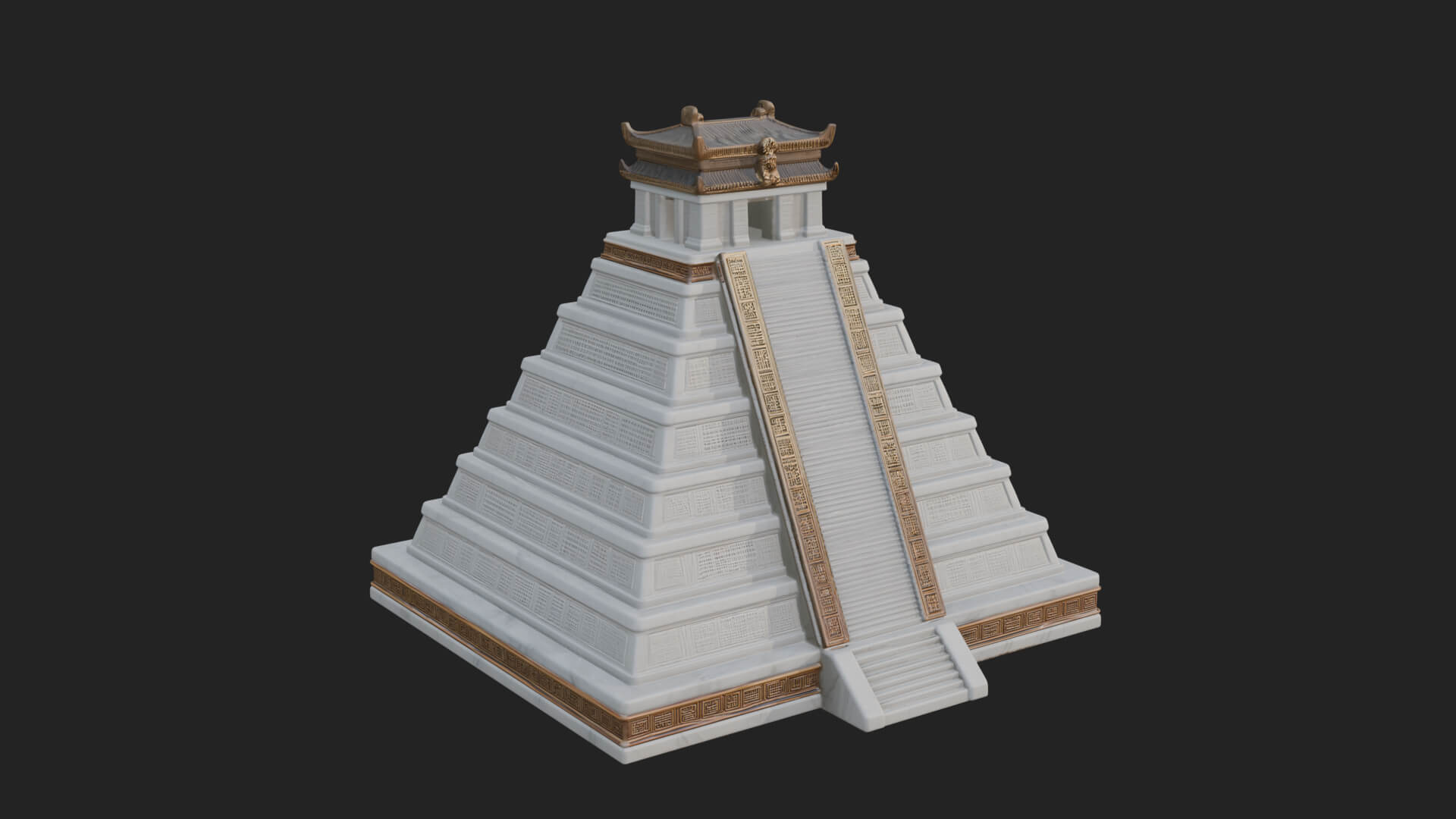 Step Pyramid Temple Design 34 3D Print Model 3D Model