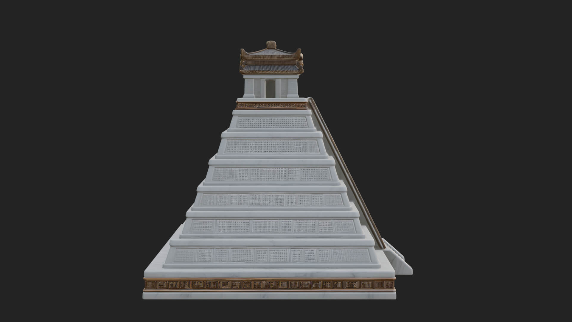 Step Pyramid Temple Design 34 3D Print Model 3D Model