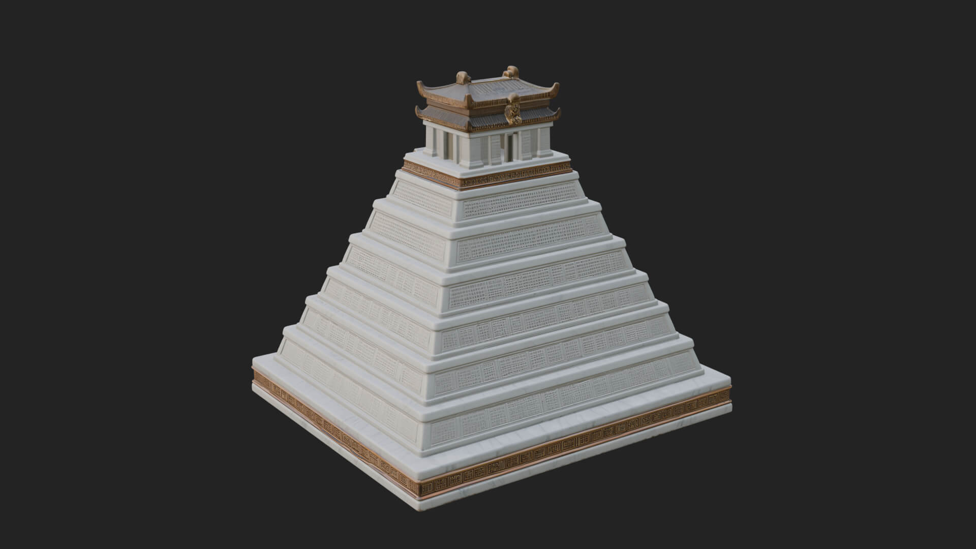 Step Pyramid Temple Design 34 3D Print Model 3D Model