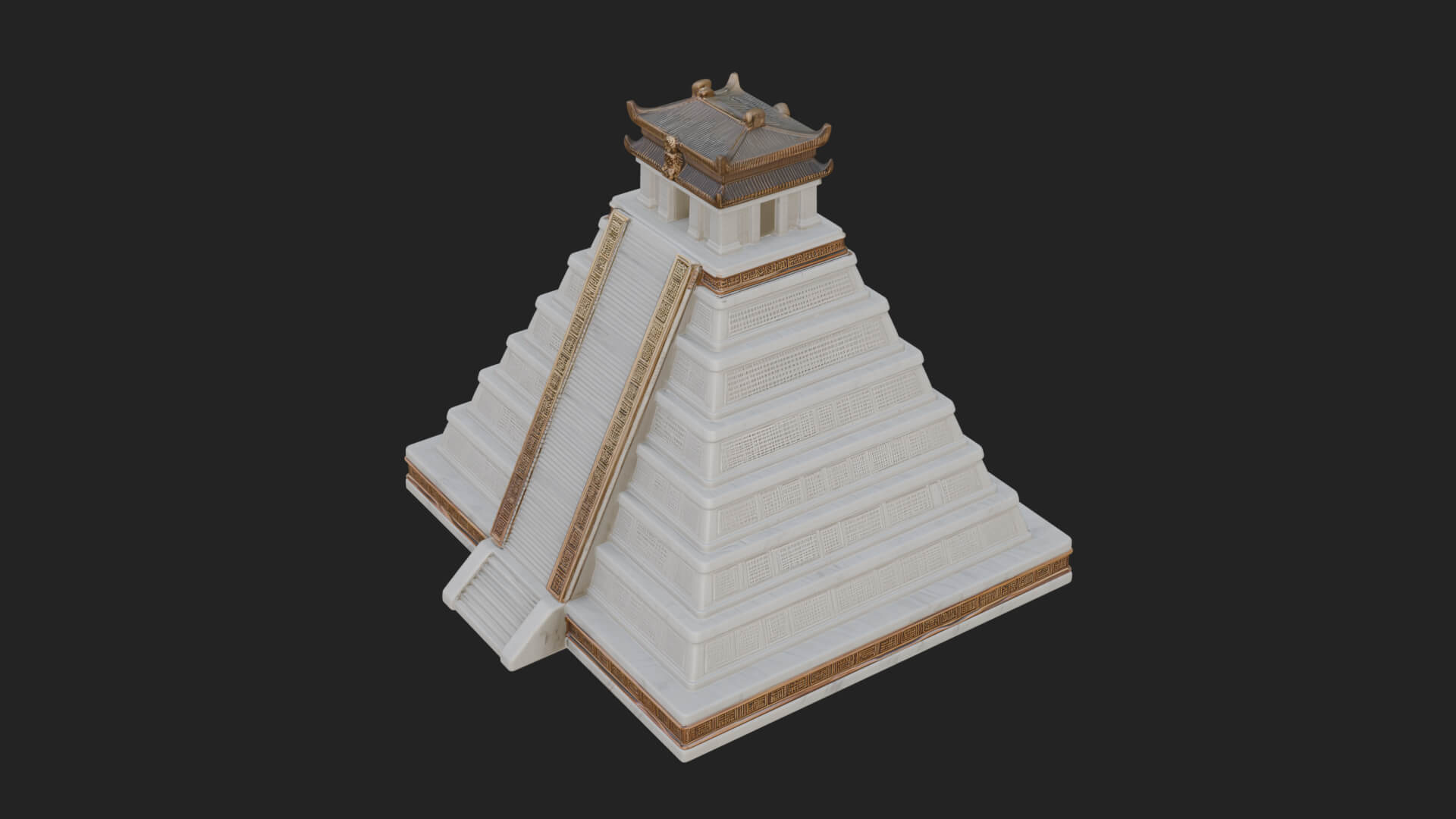 Step Pyramid Temple Design 34 3D Print Model 3D Model