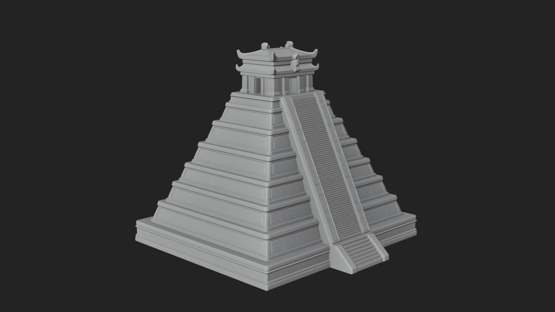 Step Pyramid Temple Design 34 3D Print Model 3D Model