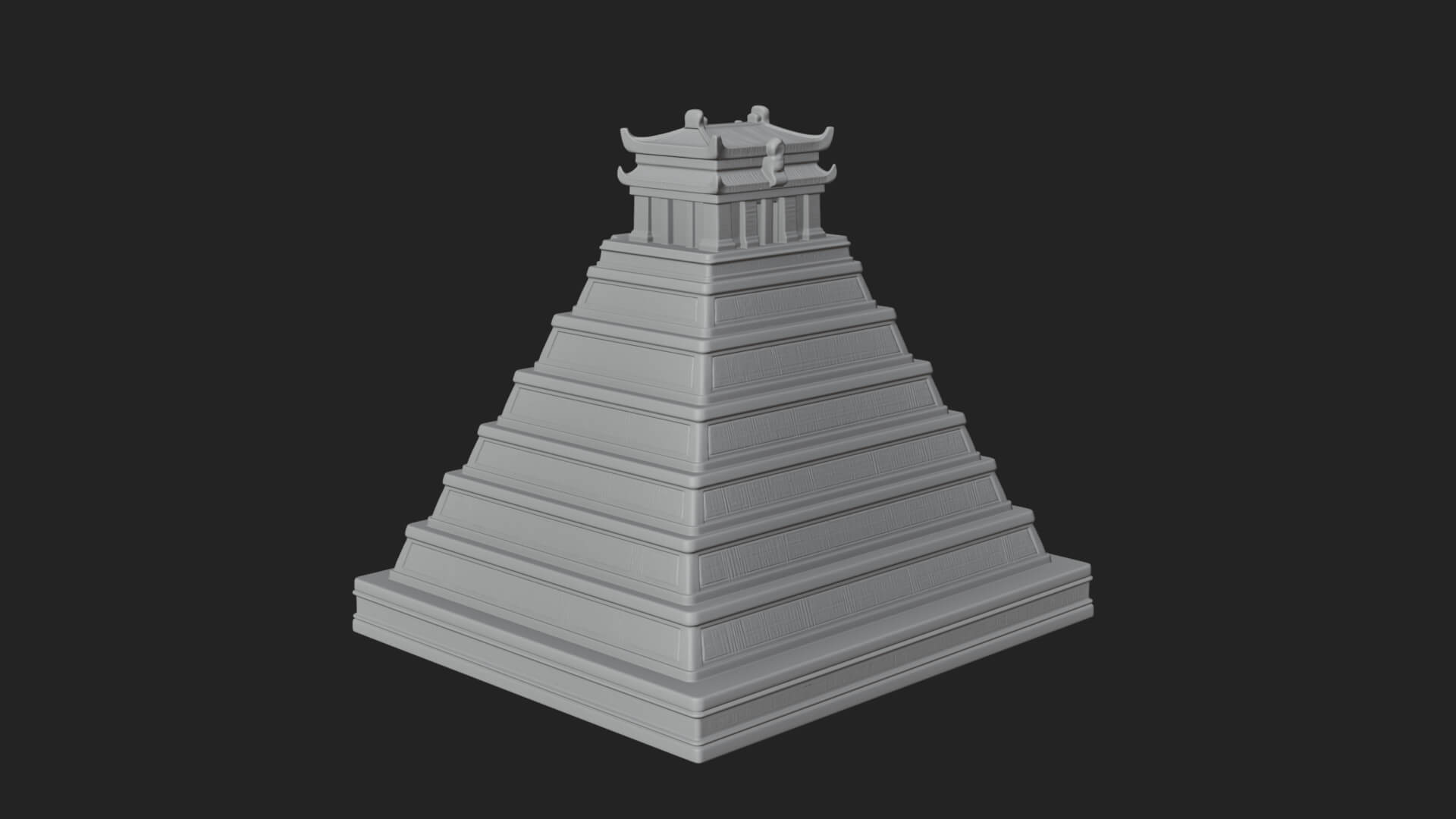 Step Pyramid Temple Design 34 3D Print Model 3D Model