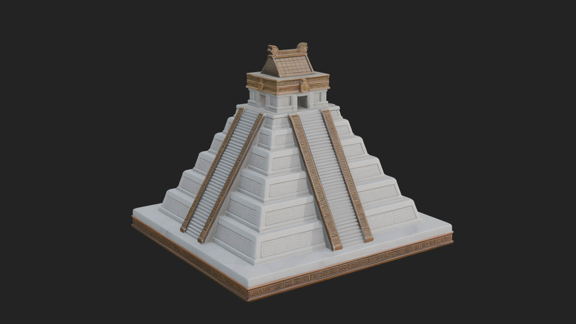 Step Pyramid Temple Design 36 3D Print Model 3D Model