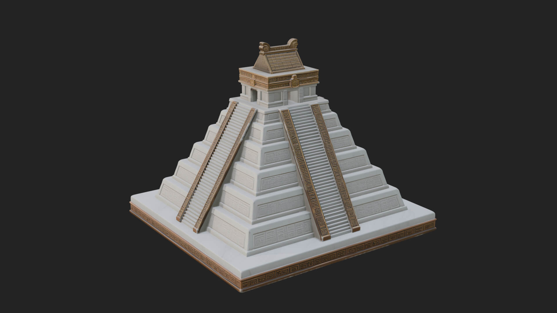 Step Pyramid Temple Design 36 3D Print Model 3D Model