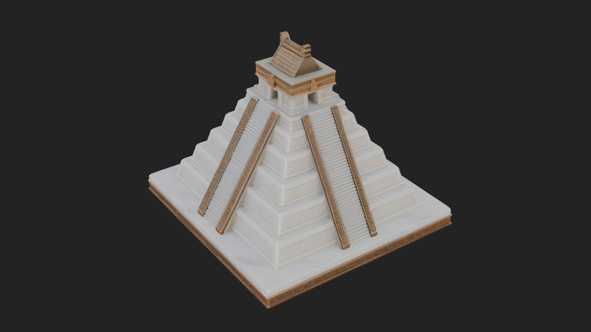 Step Pyramid Temple Design 36 3D Print Model 3D Model