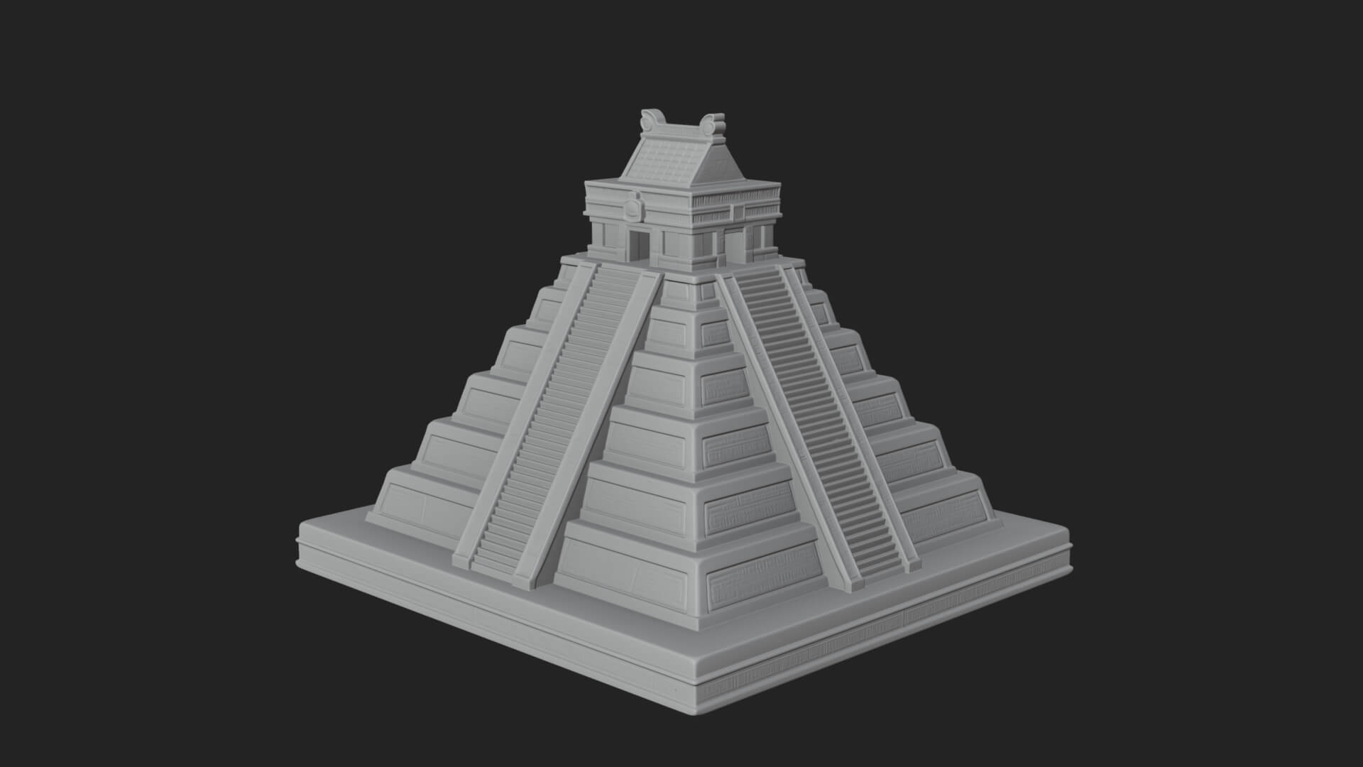 Step Pyramid Temple Design 36 3D Print Model 3D Model