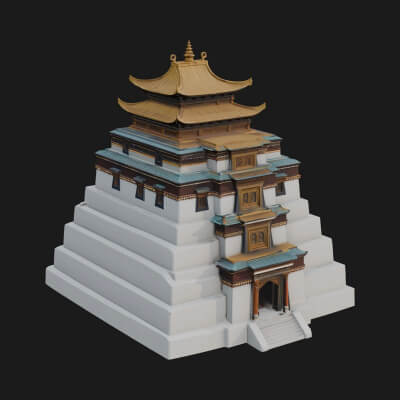 Step Pyramid Temple Design 5 3D Print Model