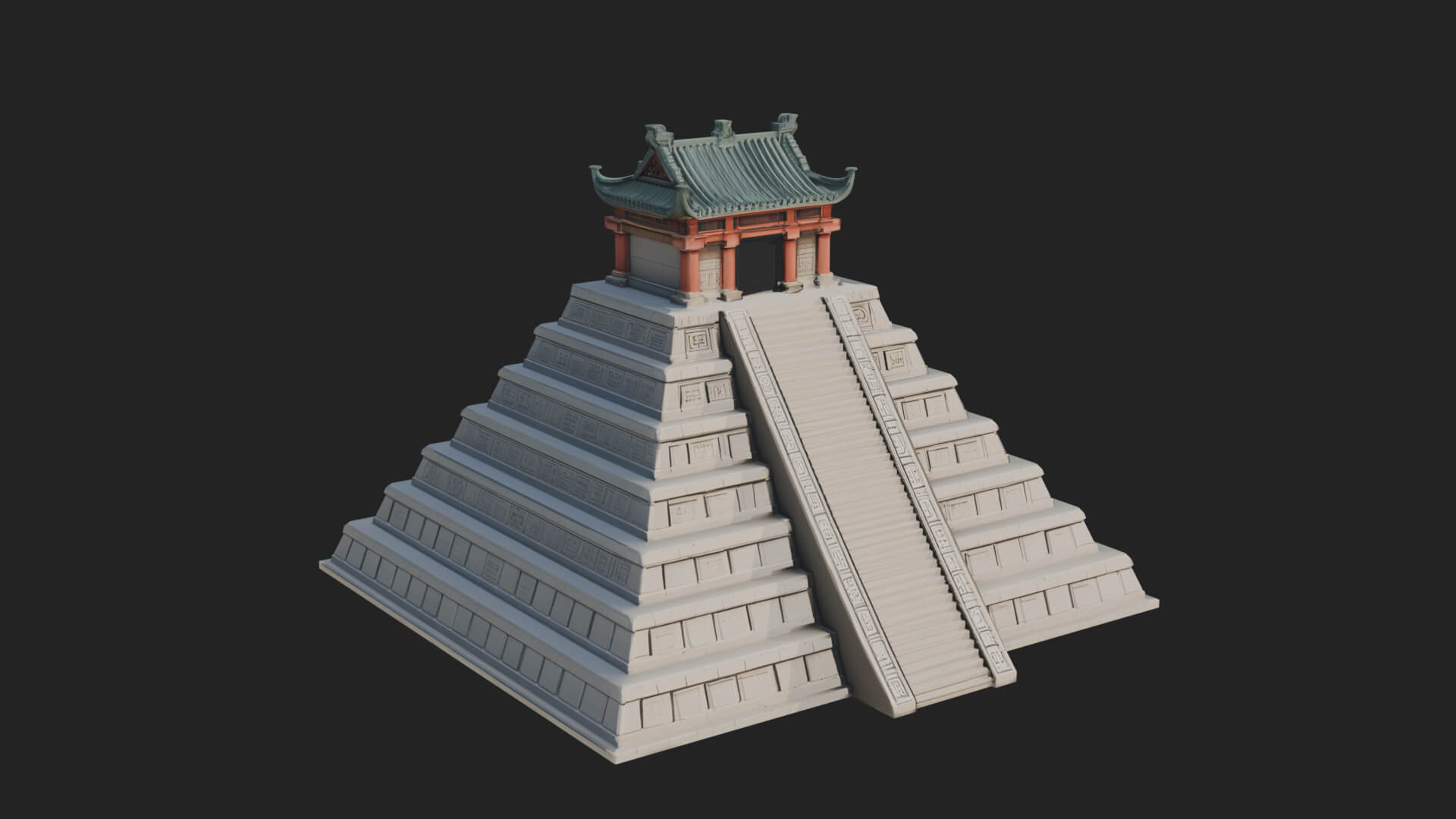 Step Pyramid Temple Design 7 3D Print Model 3D Model