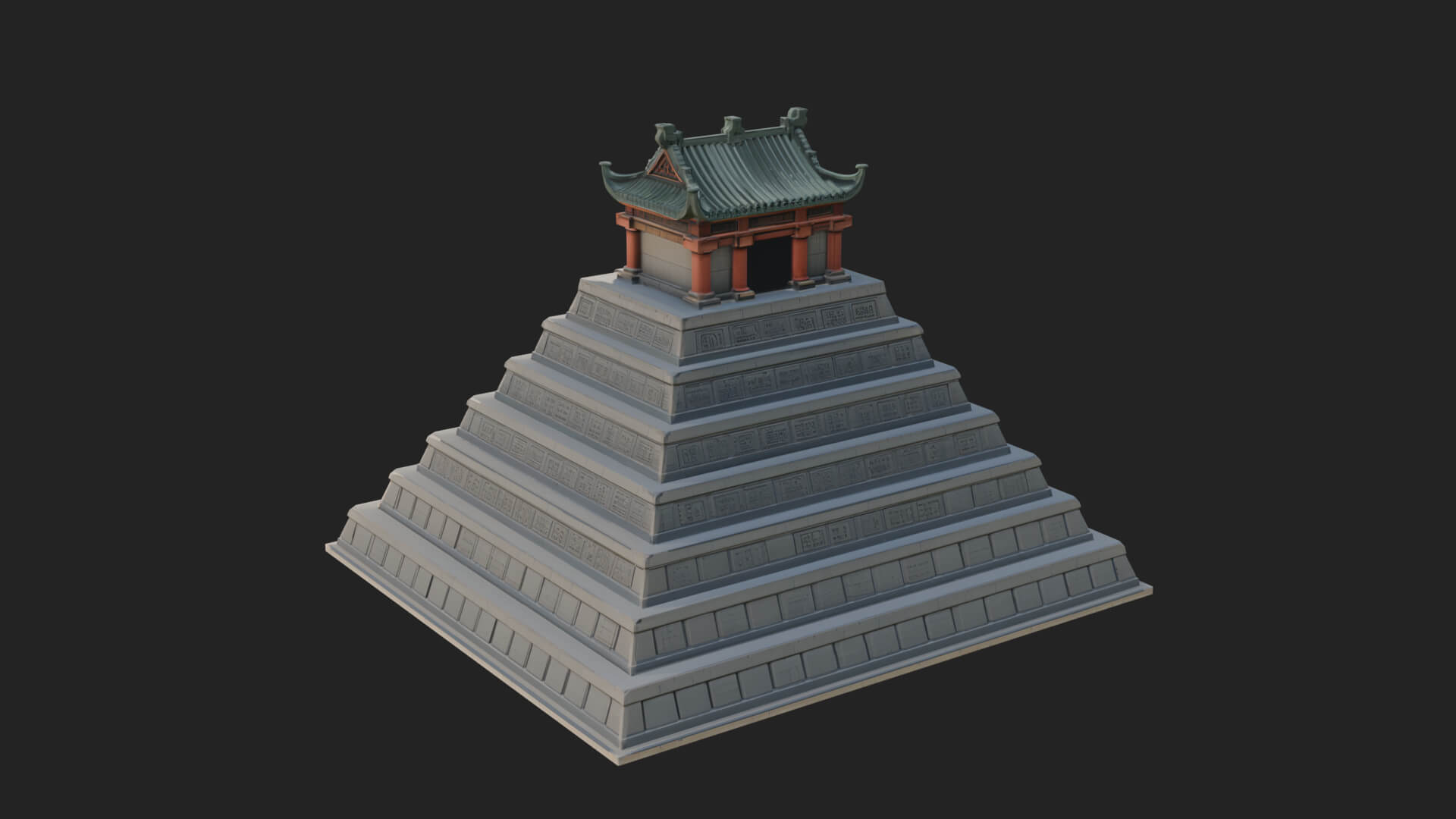 Step Pyramid Temple Design 7 3D Print Model 3D Model