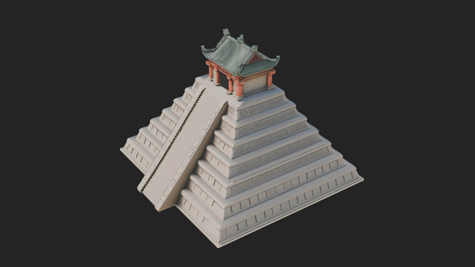 Step Pyramid Temple Design 7 3D Print Model 3D Model