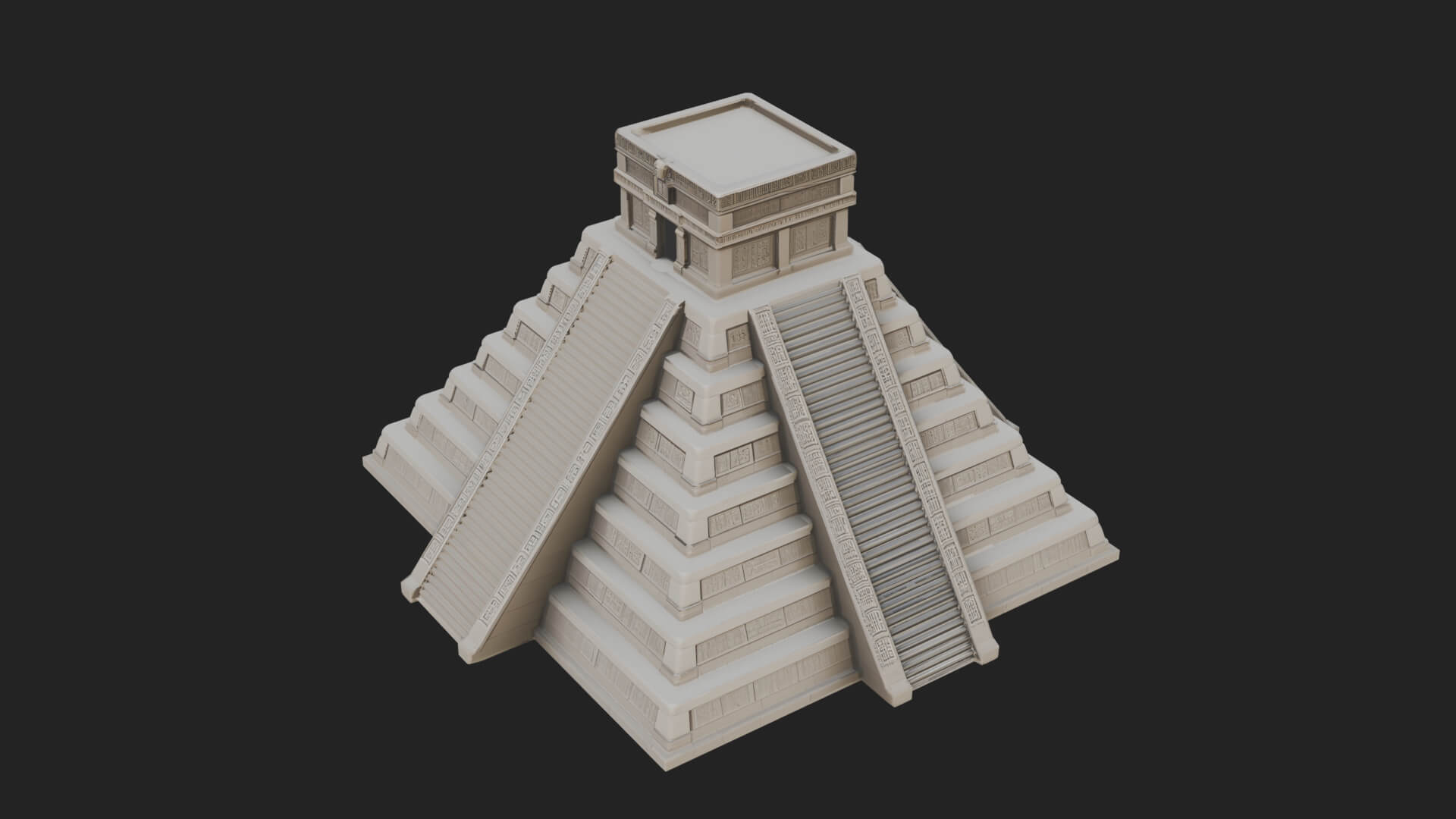Step Pyramid Temple Design 8 3D Print Model 3D Model