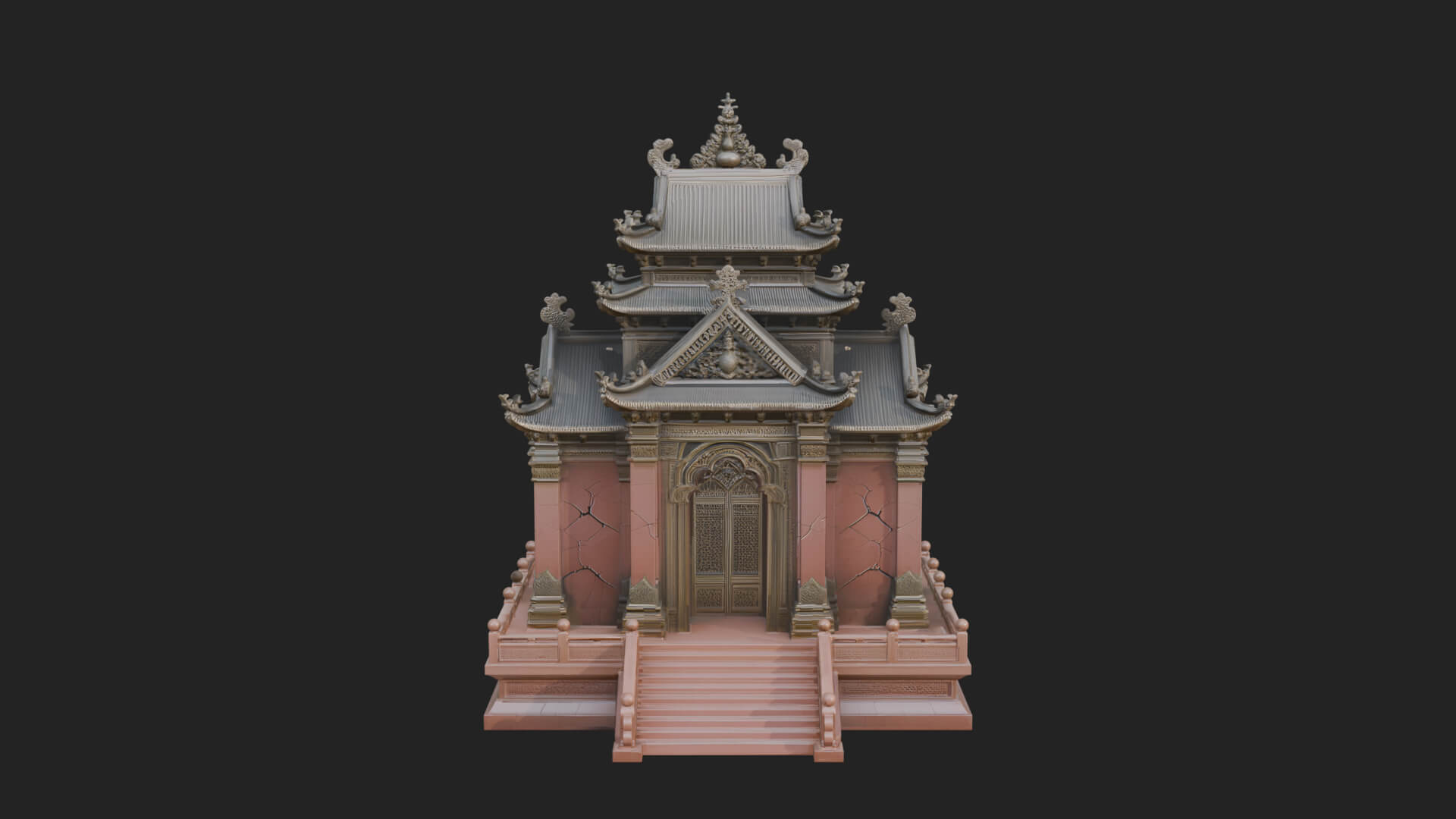 Stepped Shrine Temple Design 1 3D Print Model 3D Model