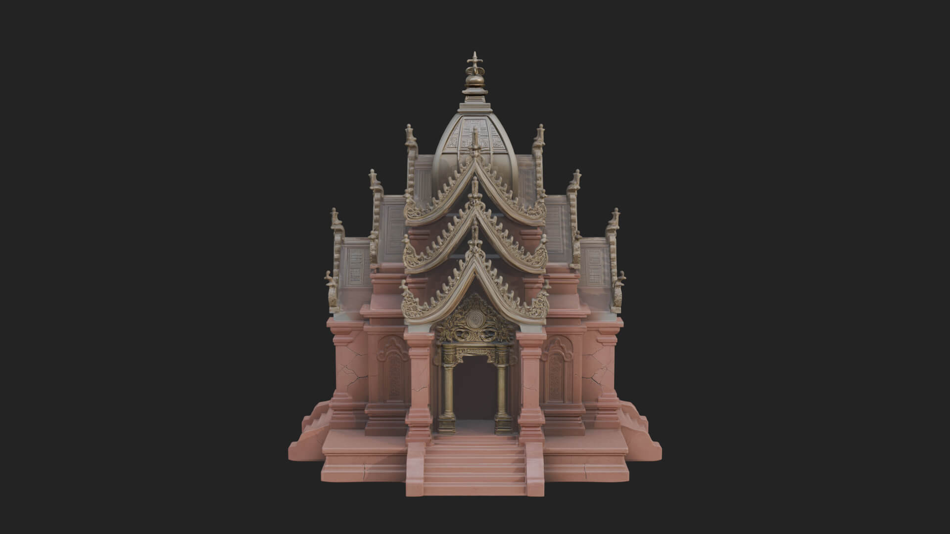 Stepped Shrine Temple Design 3 3D Print Model 3D Model