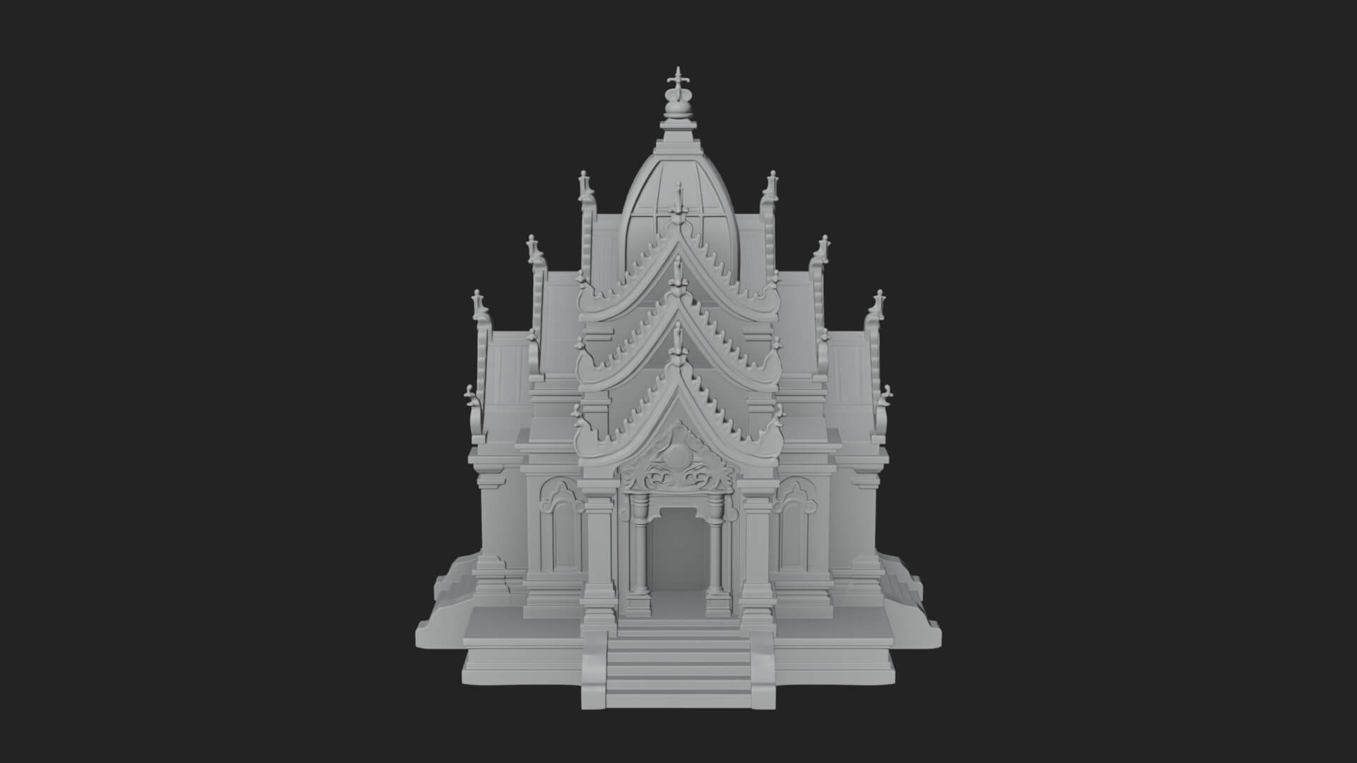 Stepped Shrine Temple Design 3 3D Print Model 3D Model