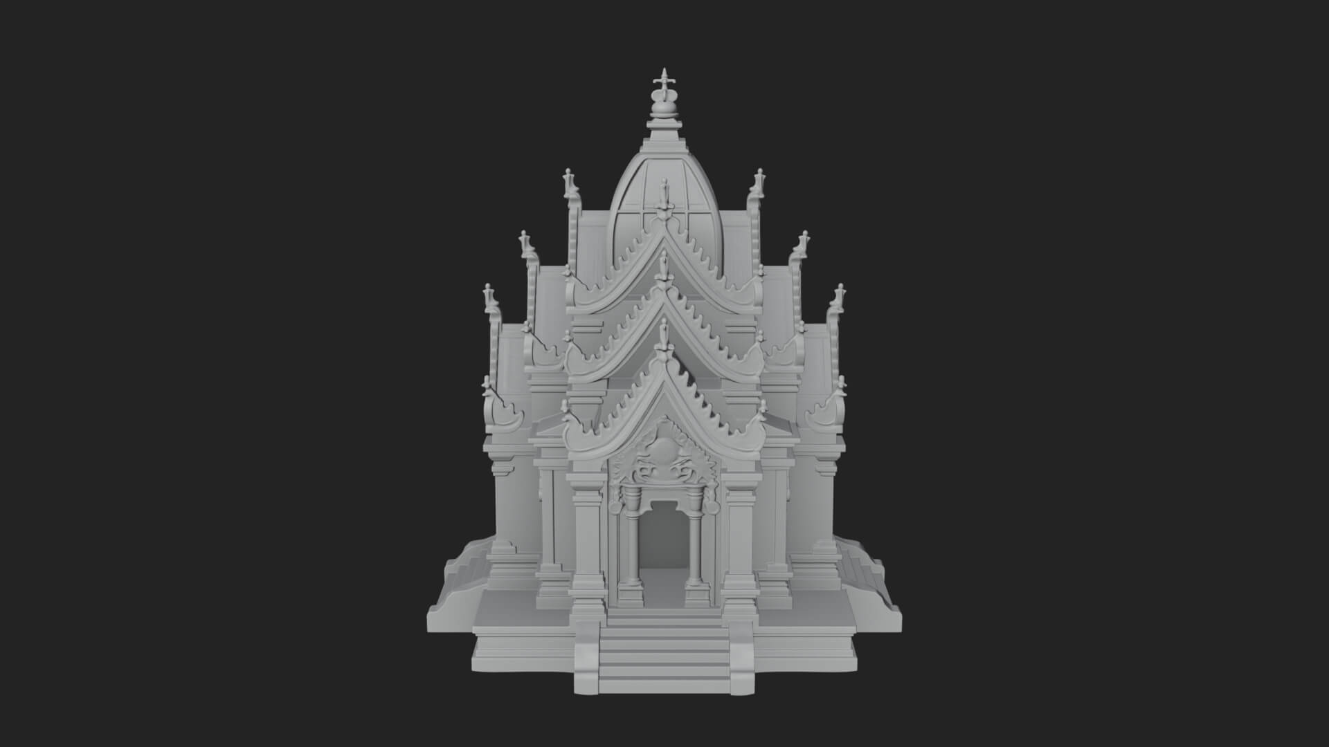 Stepped Shrine Temple Design 3 3D Print Model 3D Model