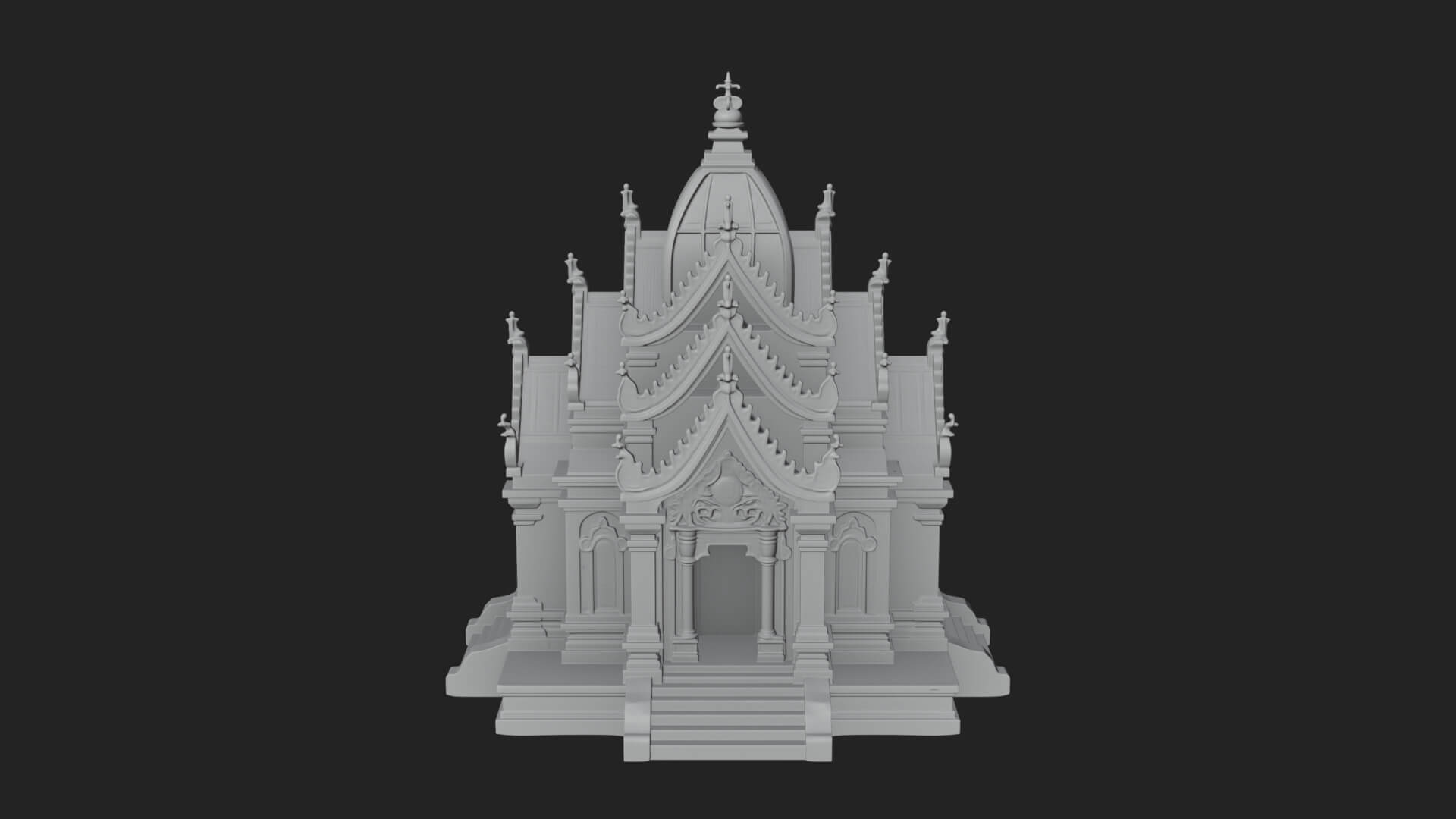 Stepped Shrine Temple Design 3 3D Print Model 3D Model