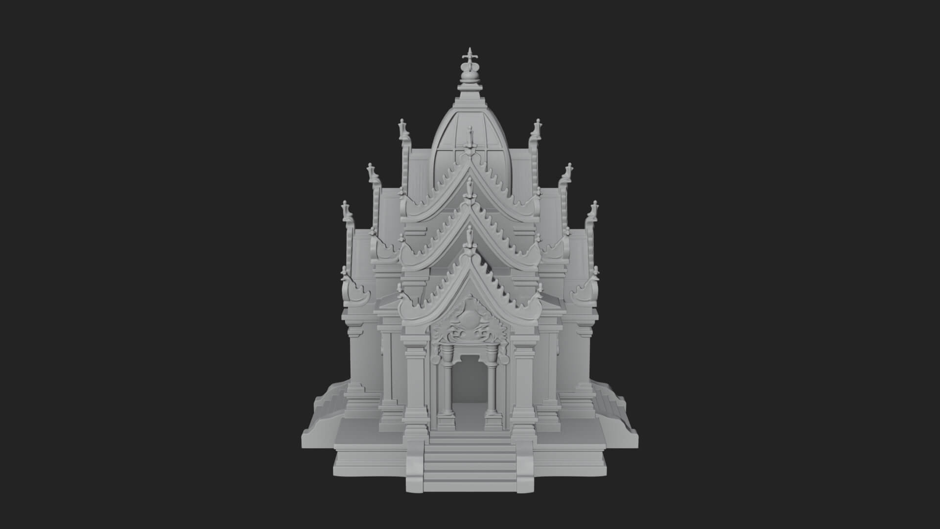 Stepped Shrine Temple Design 3 3D Print Model 3D Model