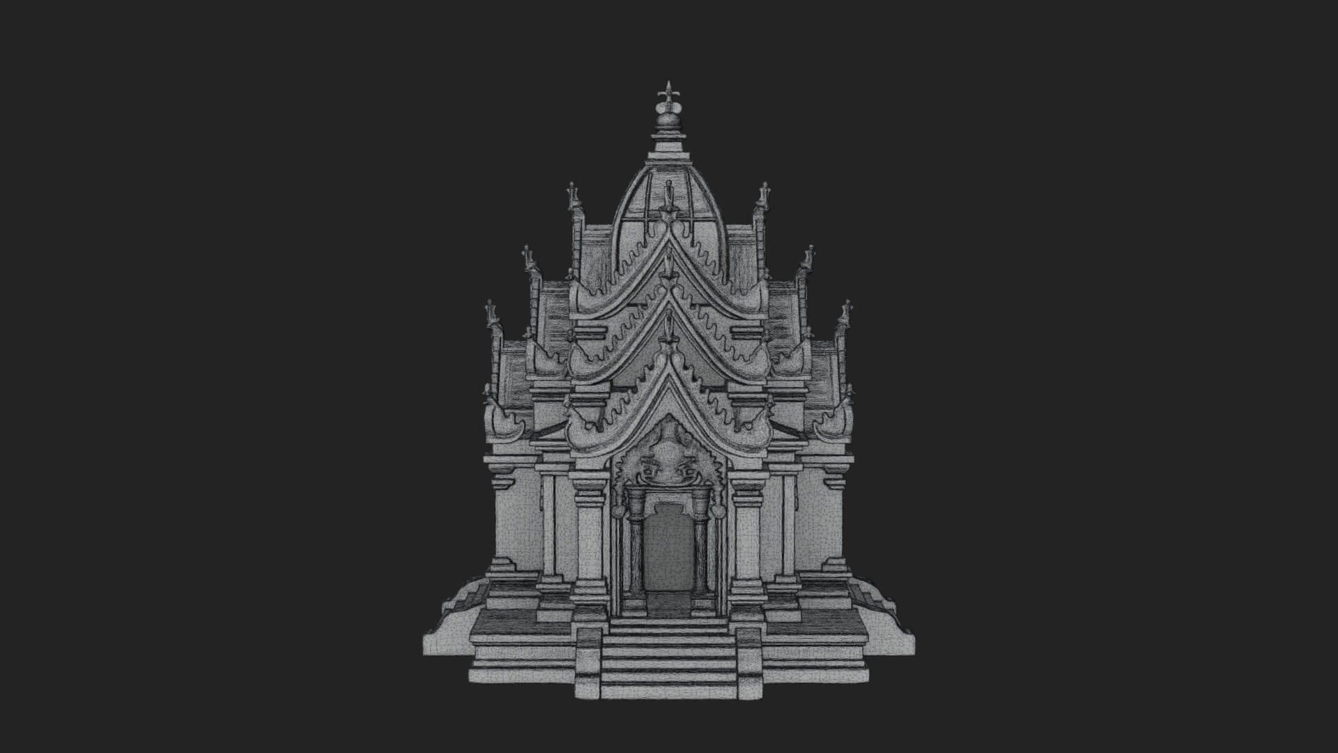 Stepped Shrine Temple Design 3 3D Print Model 3D Model