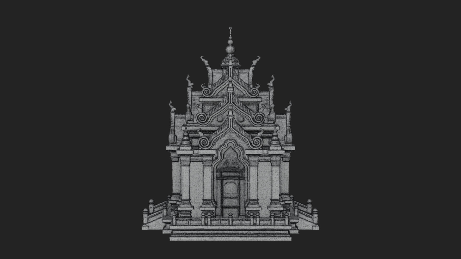 Stepped Shrine Temple Design 4 3D Print Model 3D Model