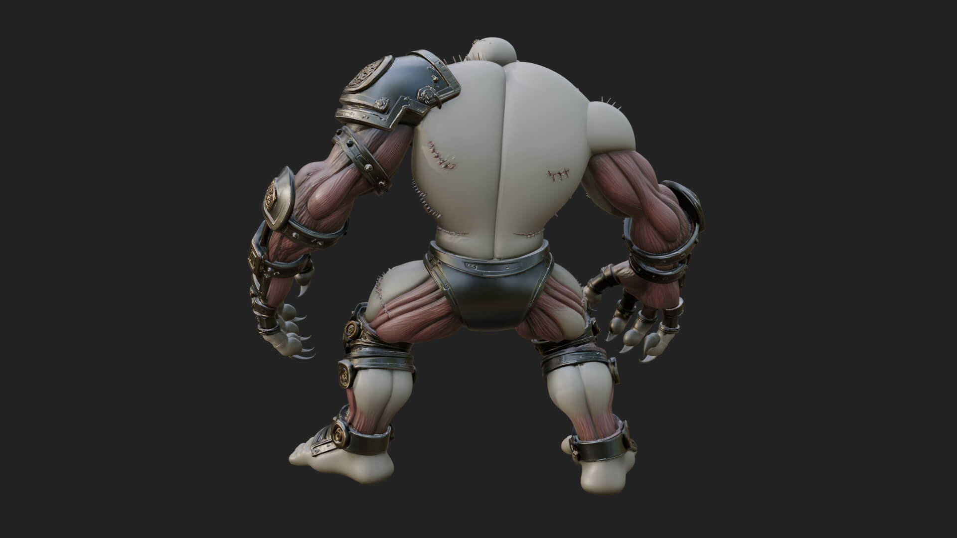 Stitched Flesh Golem Statue Design 1 3D Print Model 3D Model