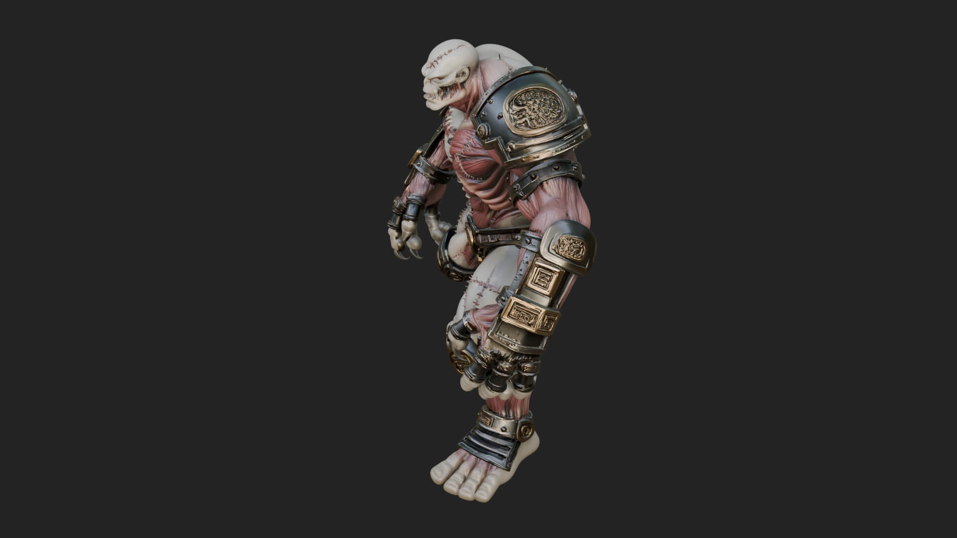 Stitched Flesh Golem Statue Design 1 3D Print Model 3D Model
