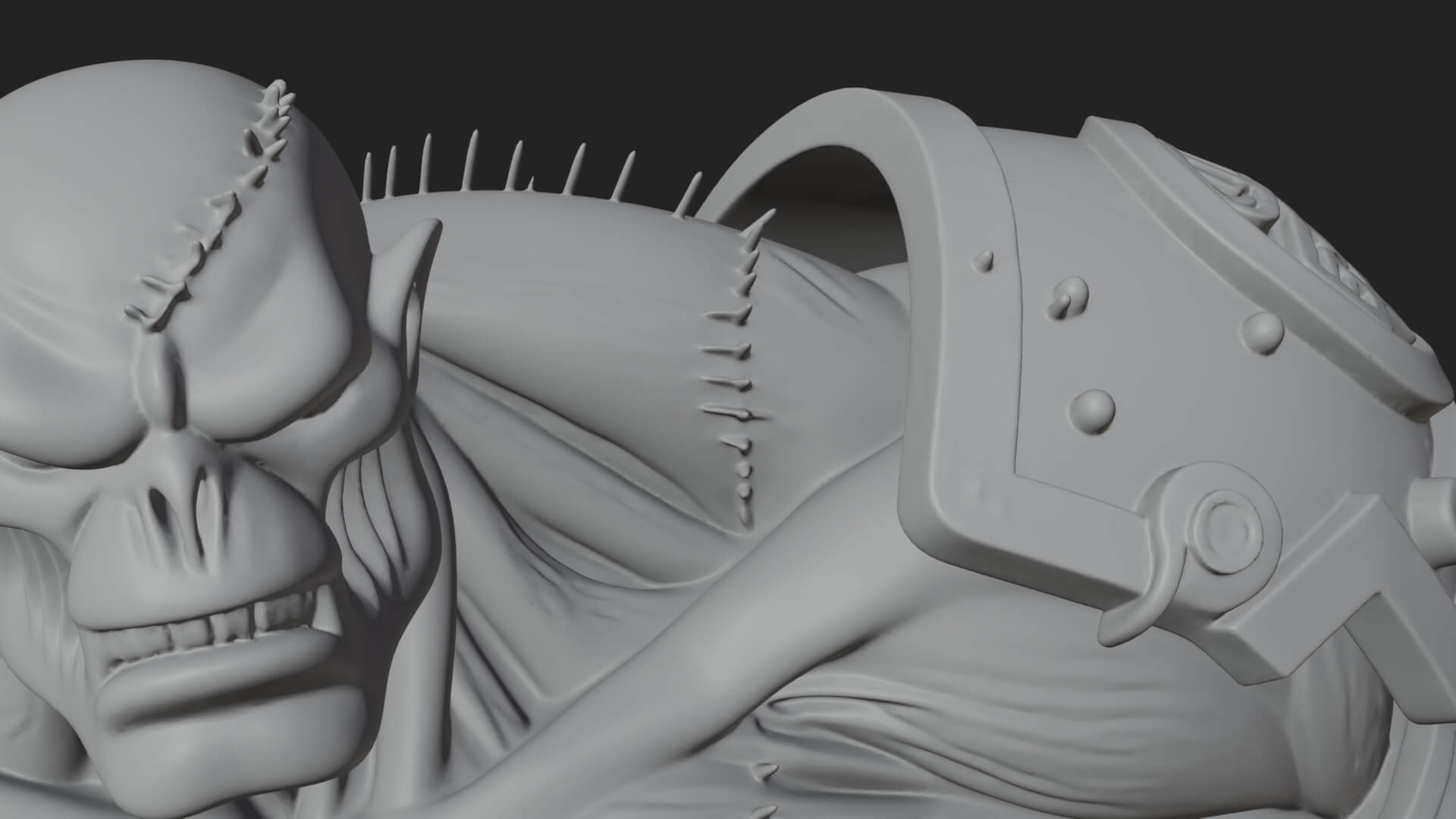 Stitched Flesh Golem Statue Design 1 3D Print Model 3D Model