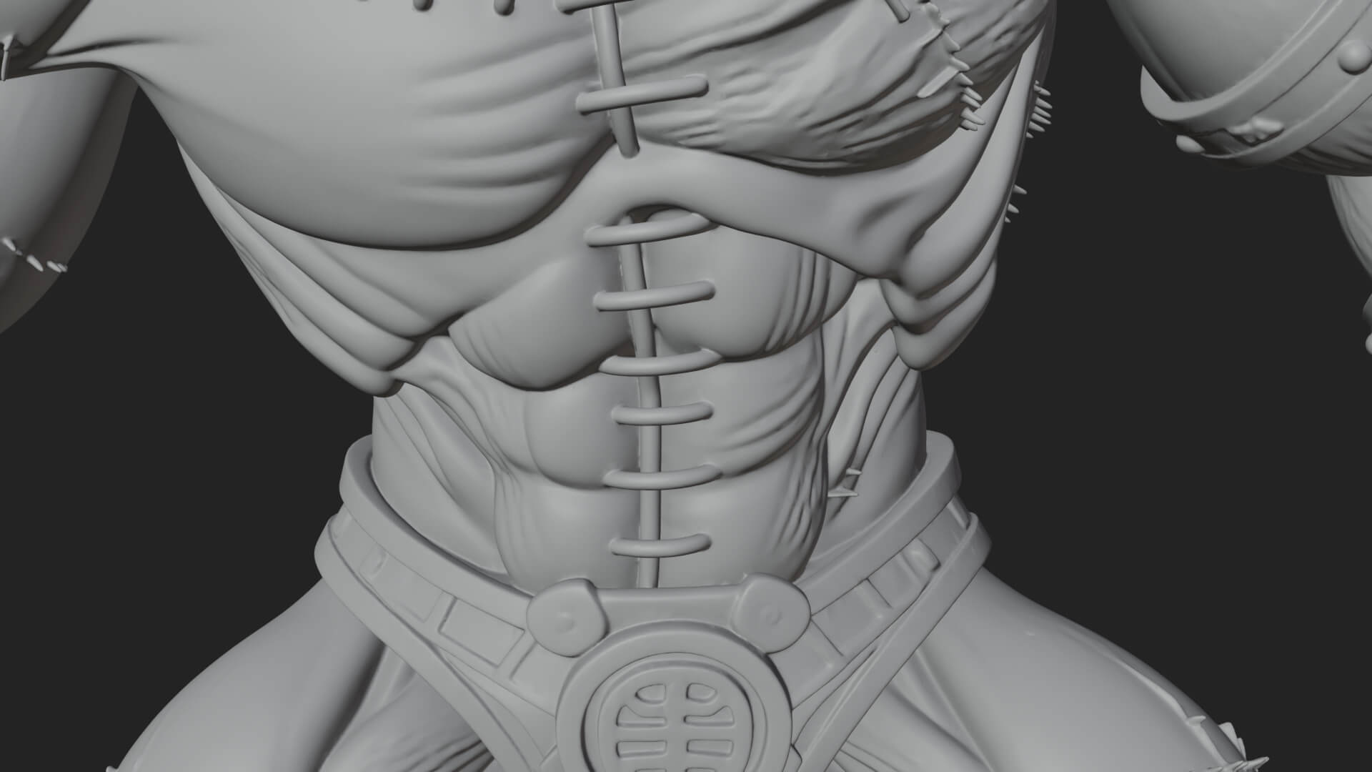 Stitched Flesh Golem Statue Design 1 3D Print Model 3D Model