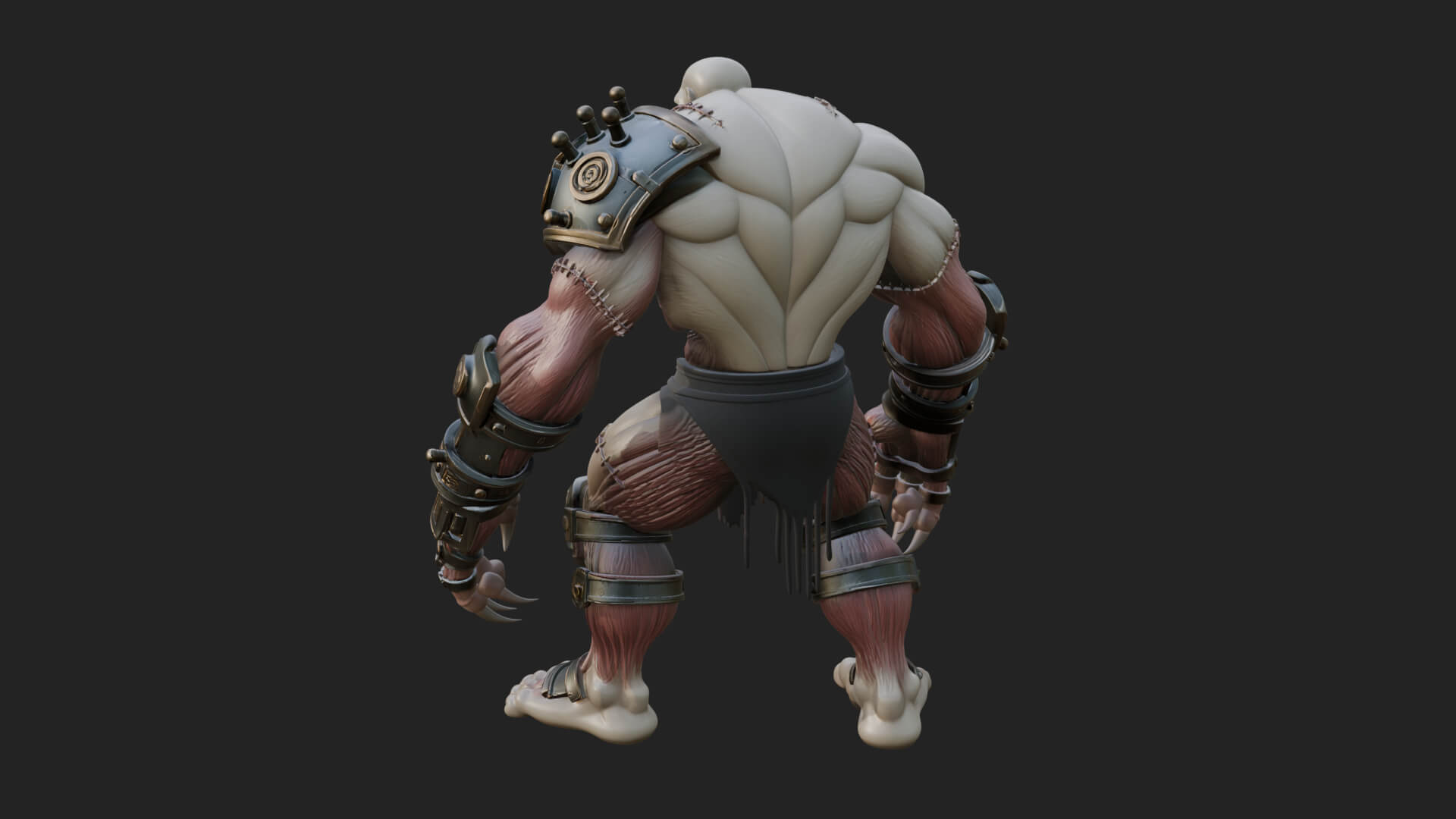 Stitched Flesh Golem Statue Design 2 3D Print Model 3D Model