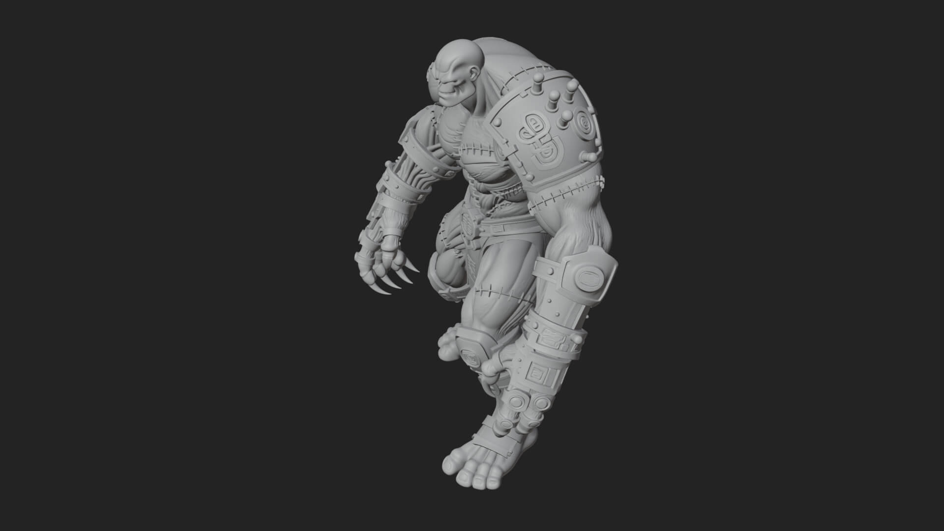 Stitched Flesh Golem Statue Design 2 3D Print Model 3D Model