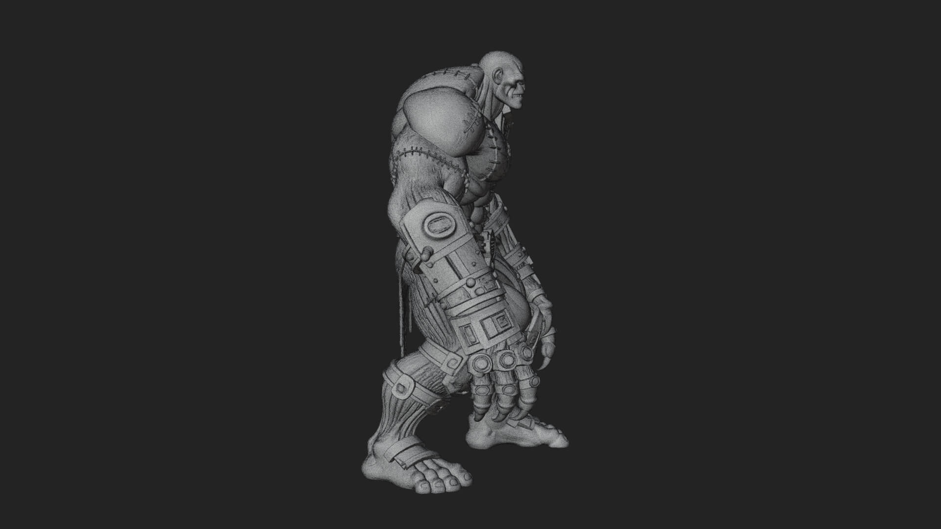 Stitched Flesh Golem Statue Design 2 3D Print Model 3D Model