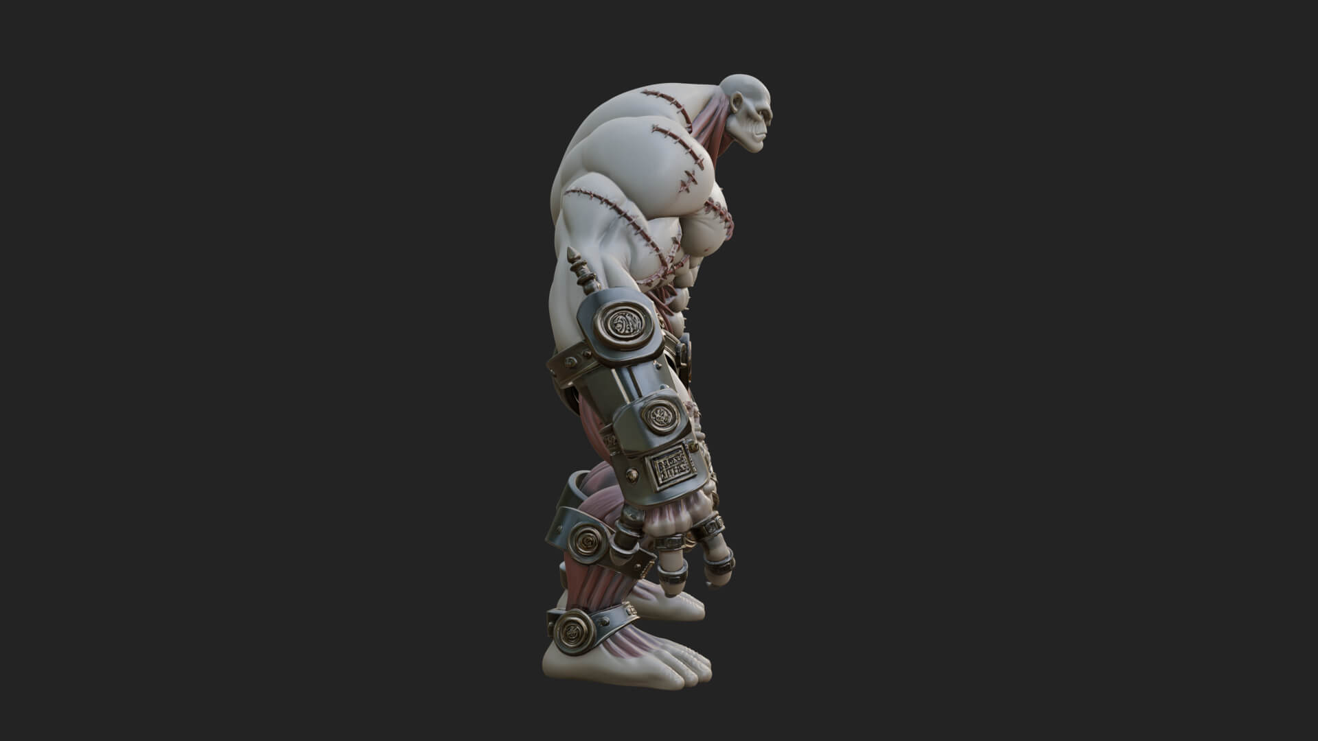 Stitched Flesh Golem Statue Design 3 3D Print Model 3D Model