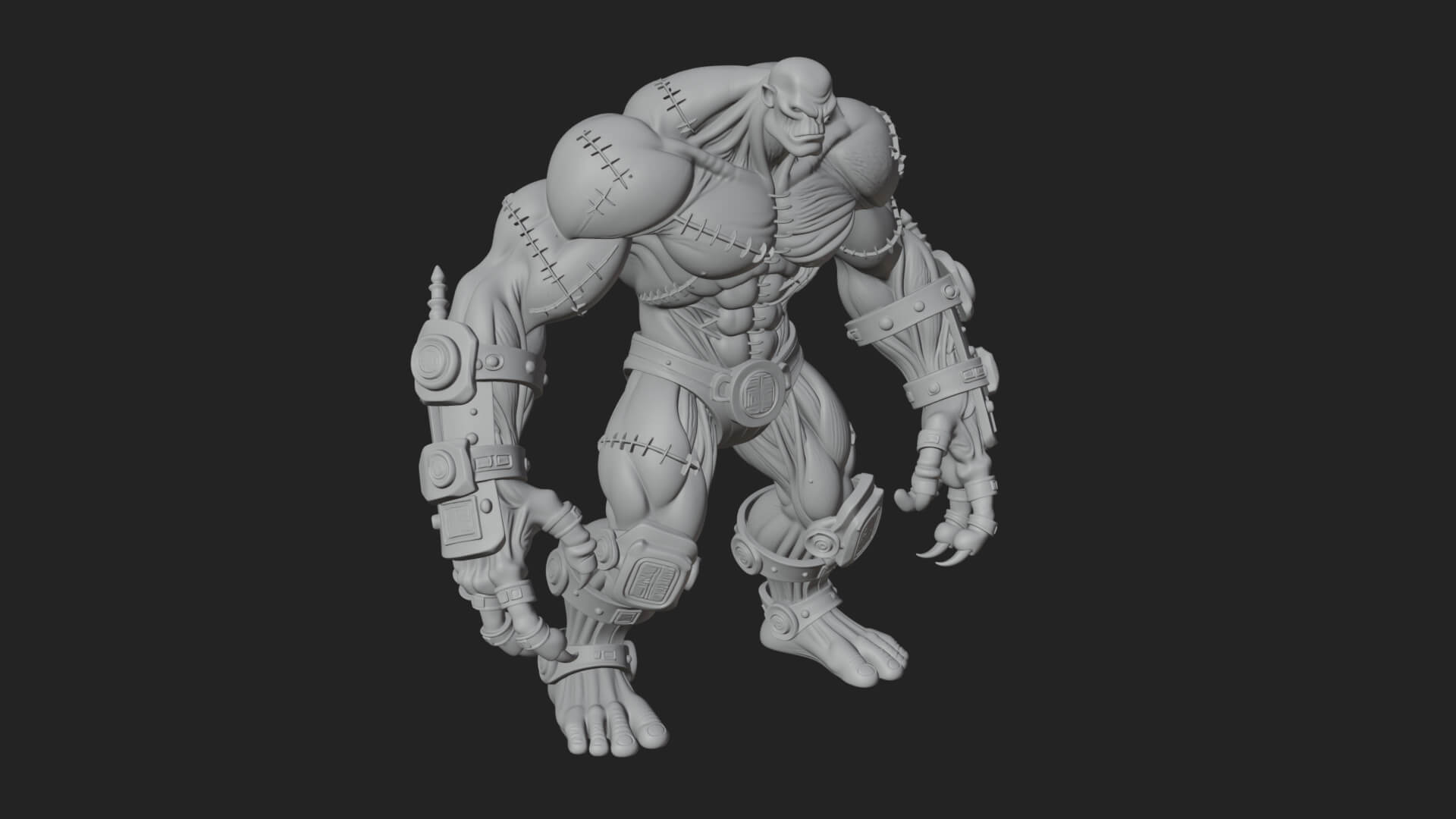 Stitched Flesh Golem Statue Design 3 3D Print Model 3D Model