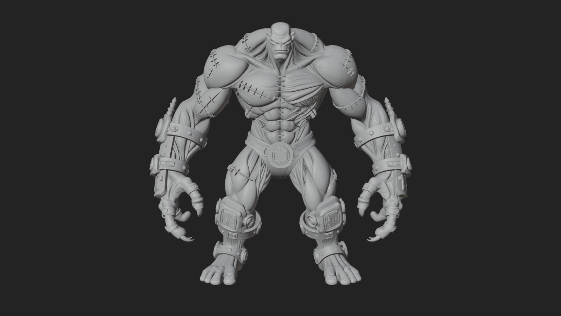 Stitched Flesh Golem Statue Design 3 3D Print Model 3D Model